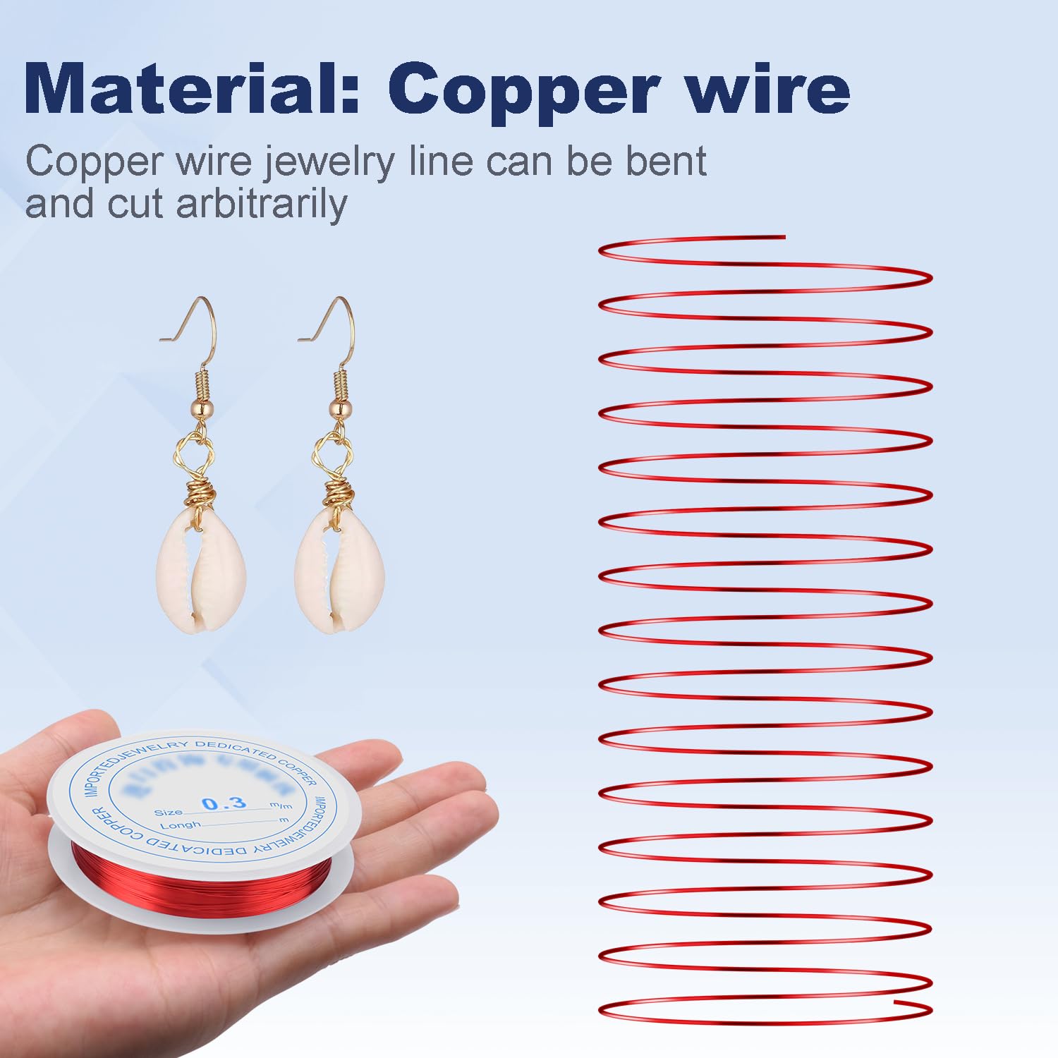 0.3 mm Dia. 10 Rolls Copper Jewelry Wire, 10 Assorted Colors Beading Wire for Jewelry Making Bracelet Earrings Rings Necklaces Flower Craft Projects