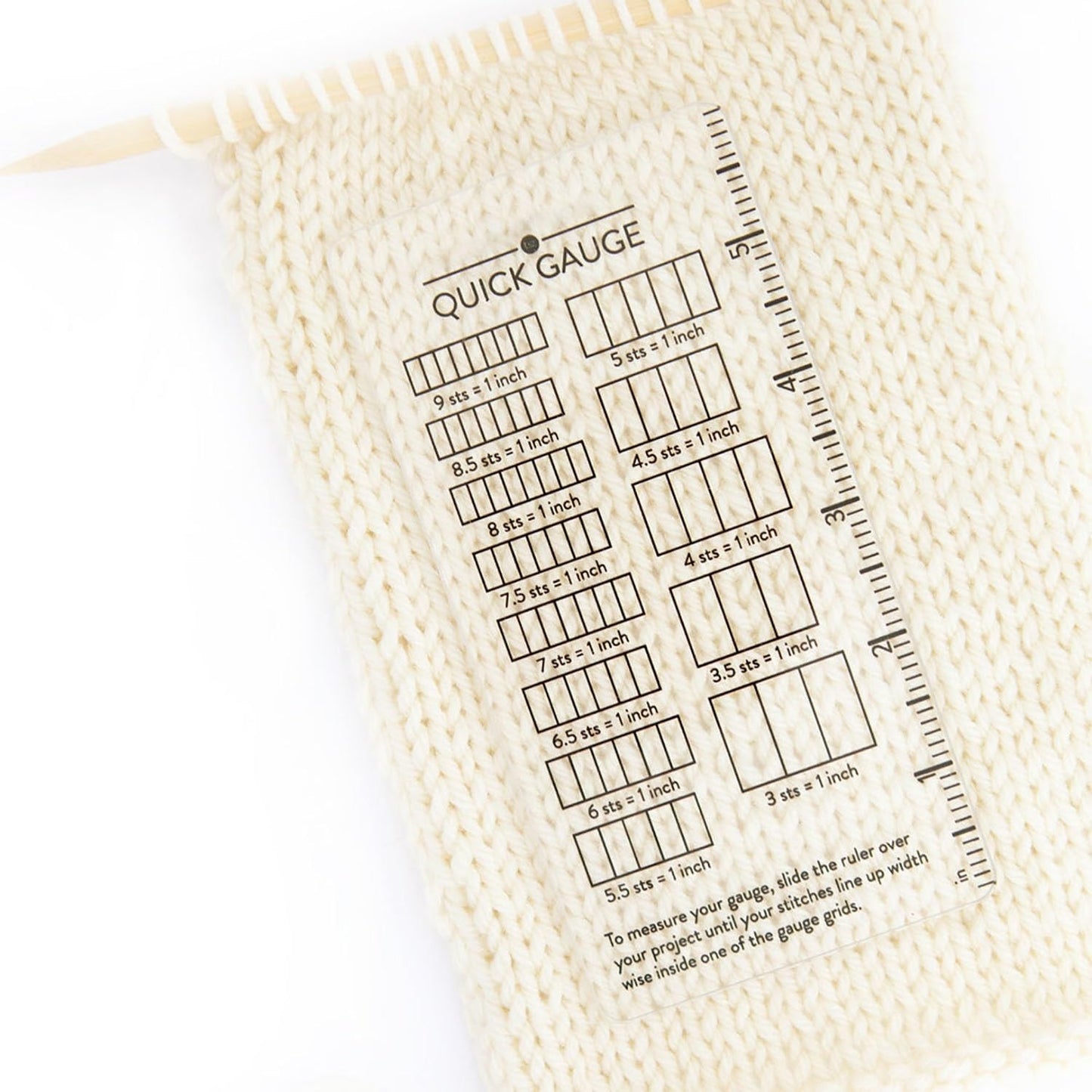 Quick Gauge Ruler, Gauge Ruler for Knitting and Crochet, Scarf Keychain Knitting No Counting Needed, Slide Sewing Rulers and Guides for Fabric Stitch Measuring Crochet Tool(4pcs)