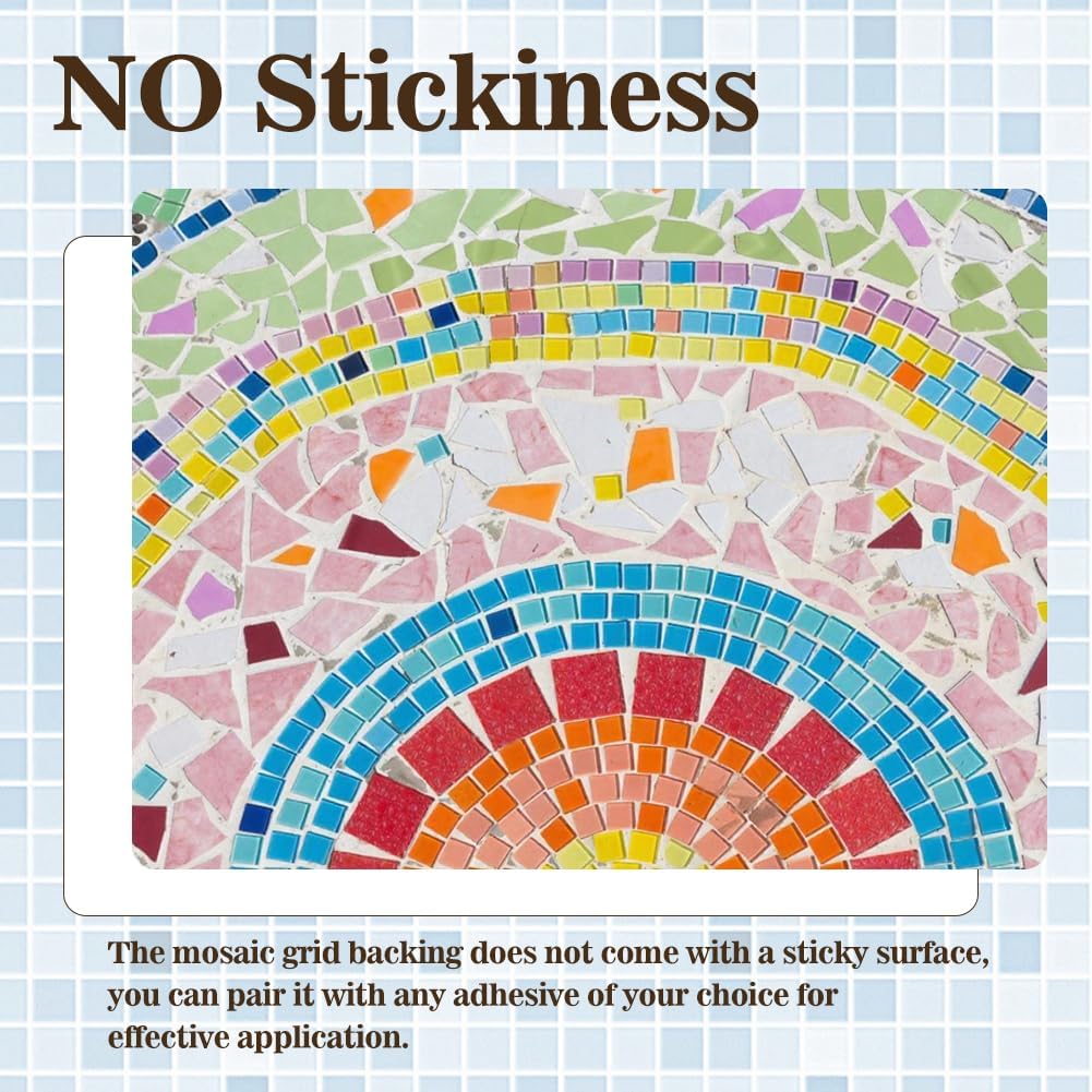 40" x 80" Mosaic Mesh for for Back Mounted Tile with Gloves, Fiberglass Mosaic Mesh Backing Boast for Tile Installation Supplies Tools, Non Sticky (40" x 80")