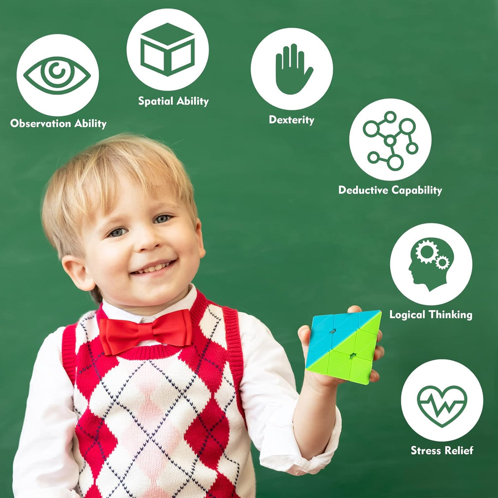 Stickerless Pyraminx Speed Cube – Smooth Turning Magic Pyramid Puzzle for Kids & Adults