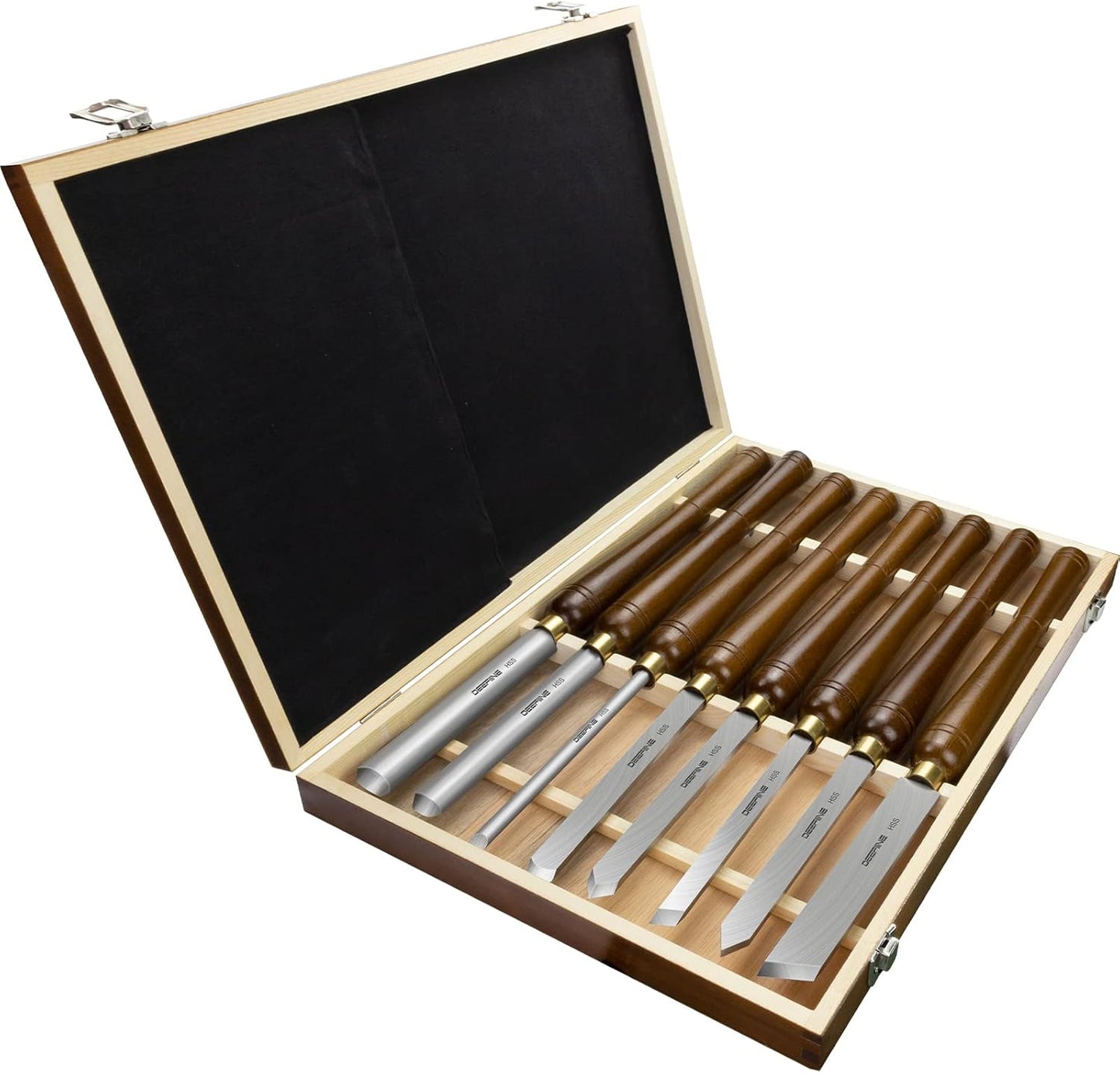 8pcs HSS Wood Turning Tools Lathe Chisel kit with Beech handle