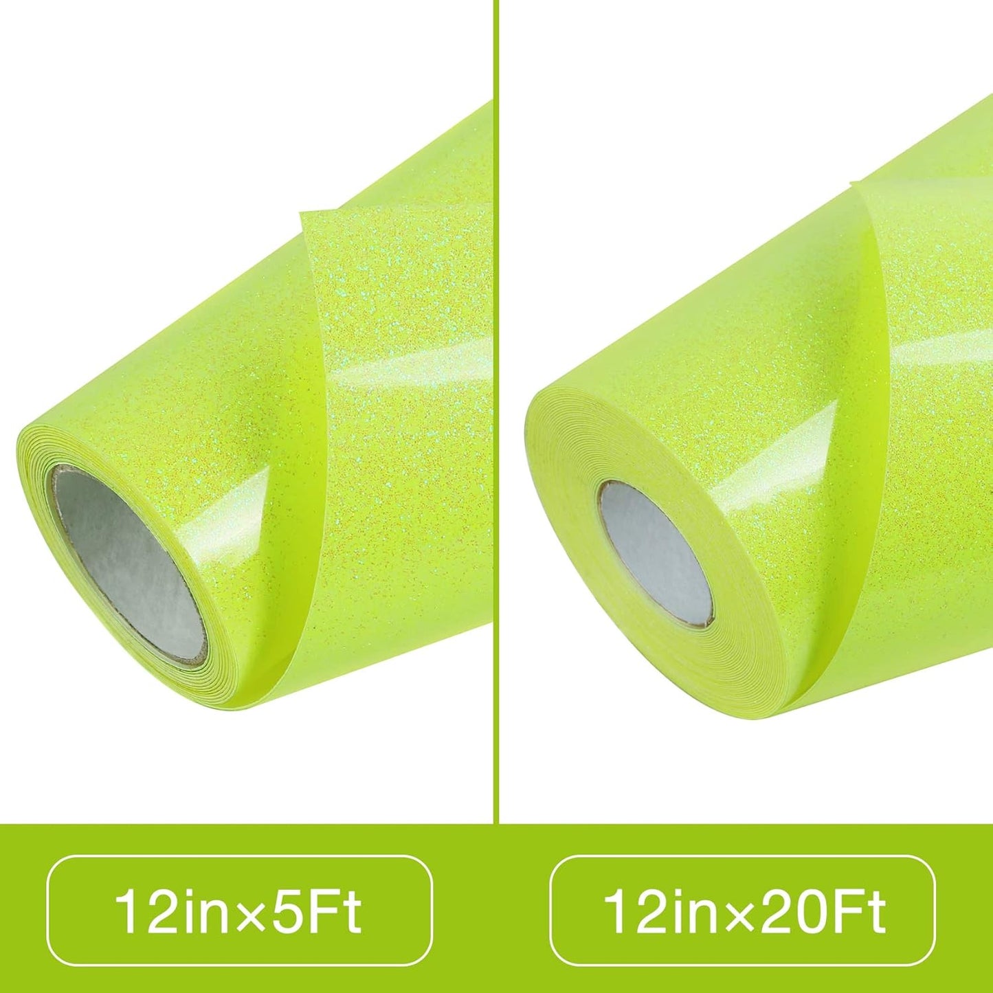TORC Yellow Glitter HTV Heat Transfer Vinyl 2 Rolls Iron on Vinyl for T Shirts Crafts 12 inch x 5 ft