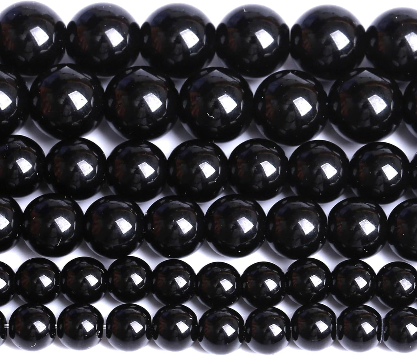 4MM Natural Black Agate Gemstone Beads Round Loose Stone Beads for Jewelry and Bracelets Making 180pcs 2 Strands 32"