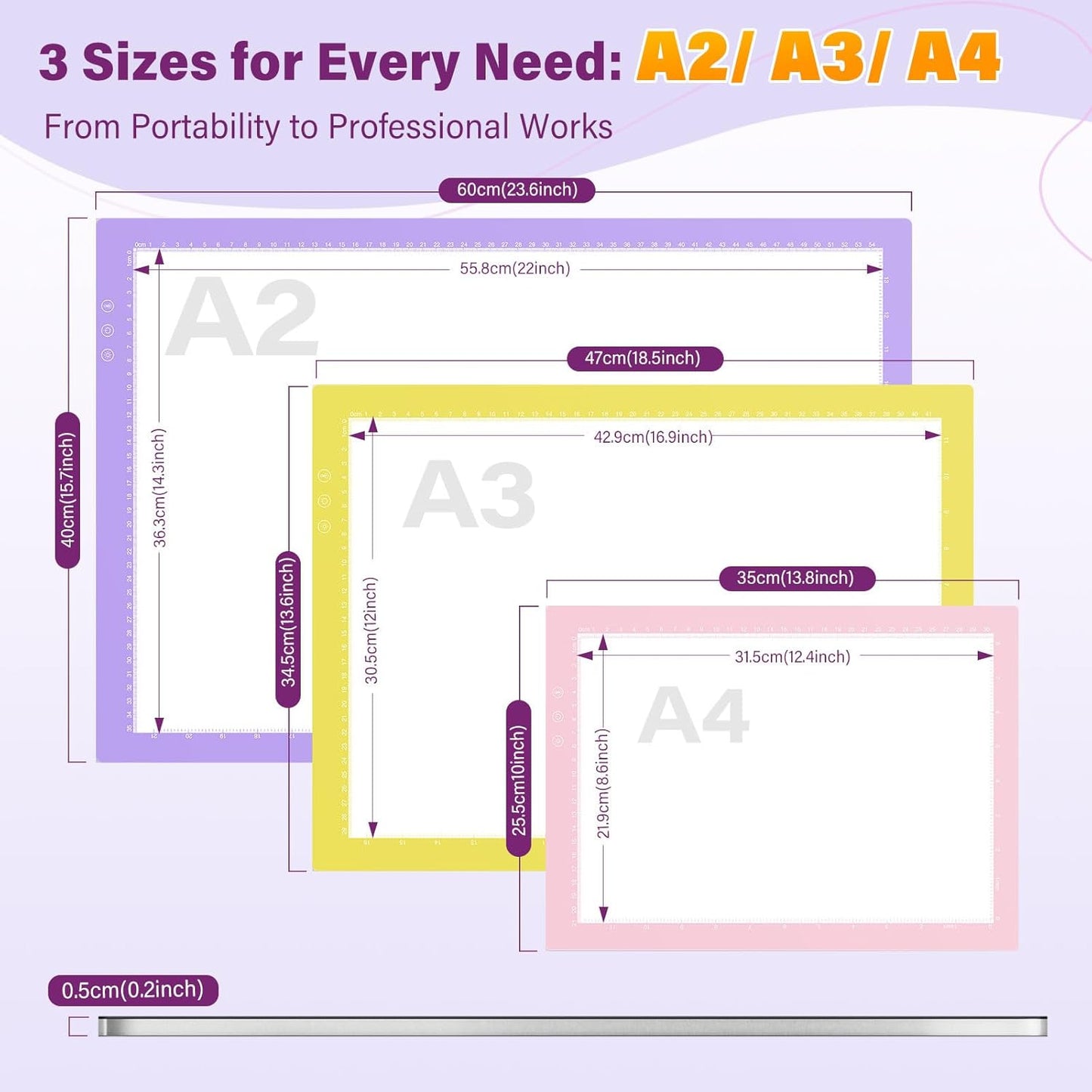 ZEXALIGHT A4 Light Box for Tracing, Light Pad for Diamond Painting with 8 Levels/Stepless Dimming Brightness and 3 Color Modes, Ultra-Thin Copy Board Light Table for Artists Tracing Drawing (Black)