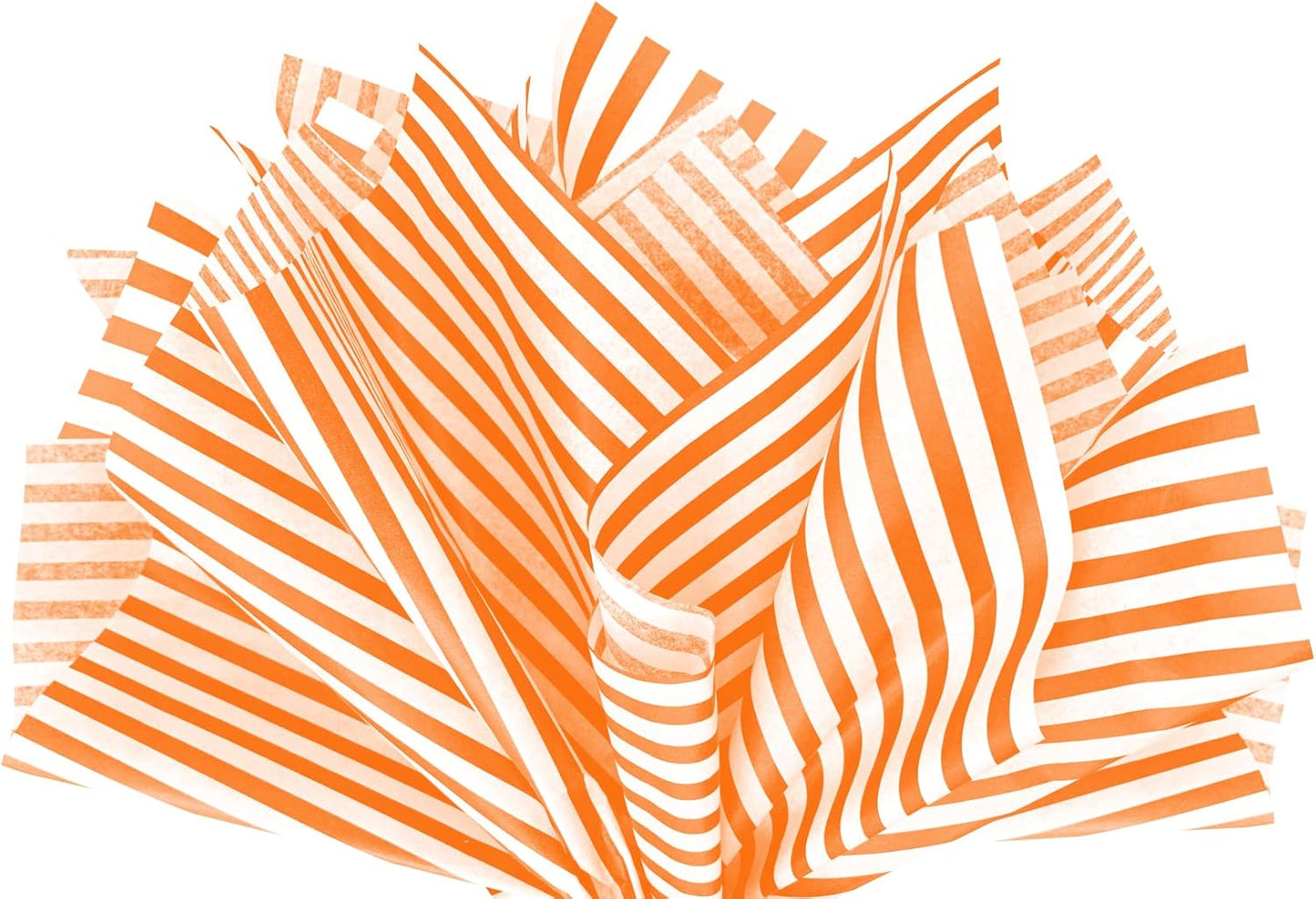 Flexicore Packaging Orange Pin Stripe Print Gift Wrap Tissue Paper Size: 15 Inch X 20 Inch | Count: 50 Sheets | Color: Orange Pin Stripe