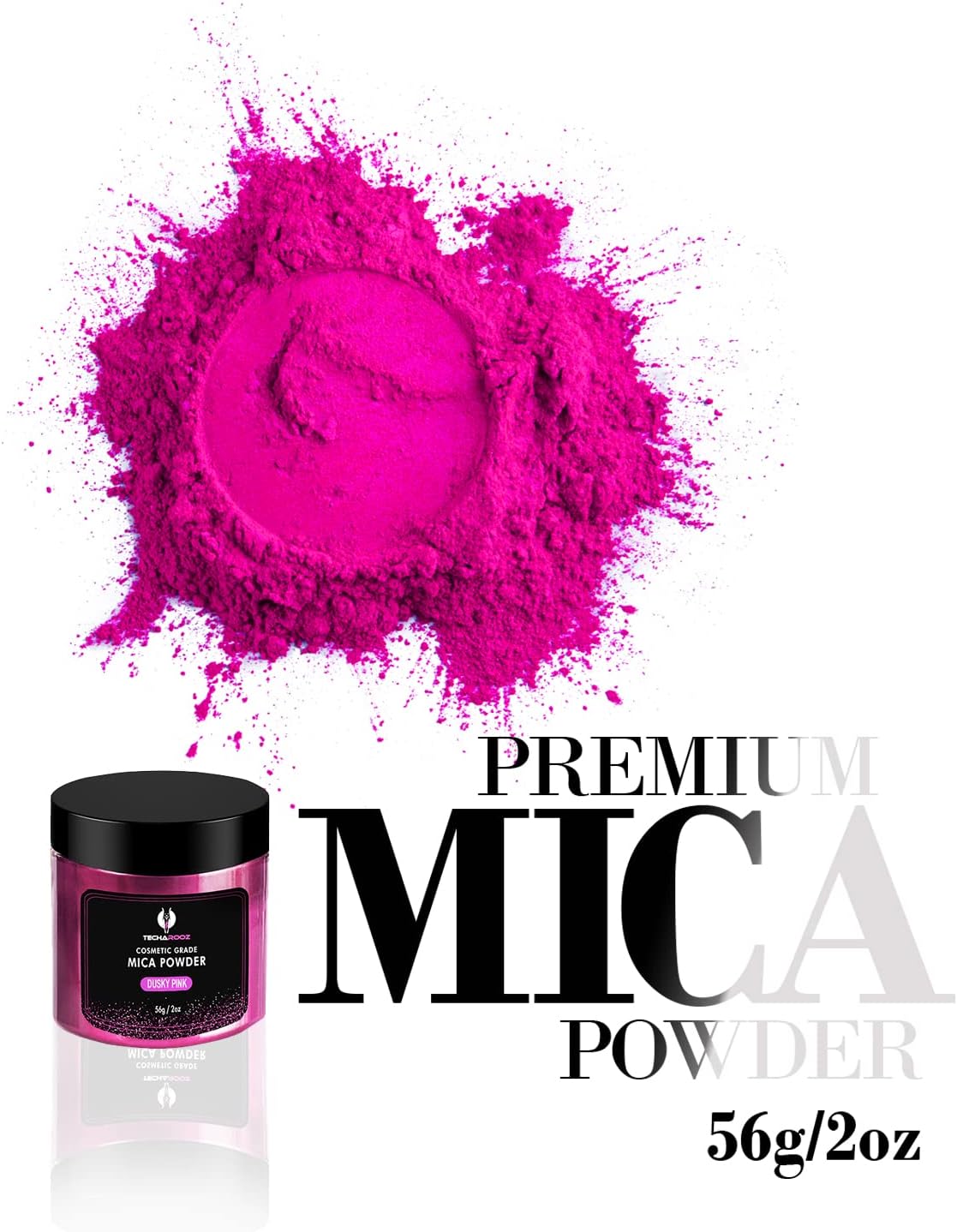 Dusky Pink Mica Powder for Epoxy Resin 56g / 2oz. Jar - Techarooz 2 Tone Resin Dye Color Pigment Powder for Lip Gloss, Nails, Colorant for Slime Bath Bombs Soap Making Polymer Clay