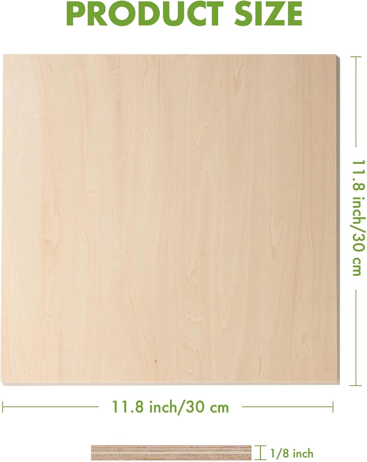ROBOTIME 3mm Plywood 6 Pcs, 1/8 Maple Plywood for Laser Cutting & Engraving, Thin Maple Boards 12"x12" Wood Sheets