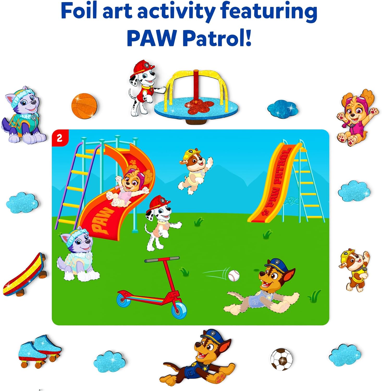Skillmatics Foil Fun - PAW Patrol, Mess-Free Art & Craft Kits for Kids, DIY Creative Activity, Travel Toys, Christmas Gifts for Fans of Chase, Marshall, Skye, Girls, Boys, Ages 4, 5, 6, 7, 8 and Up