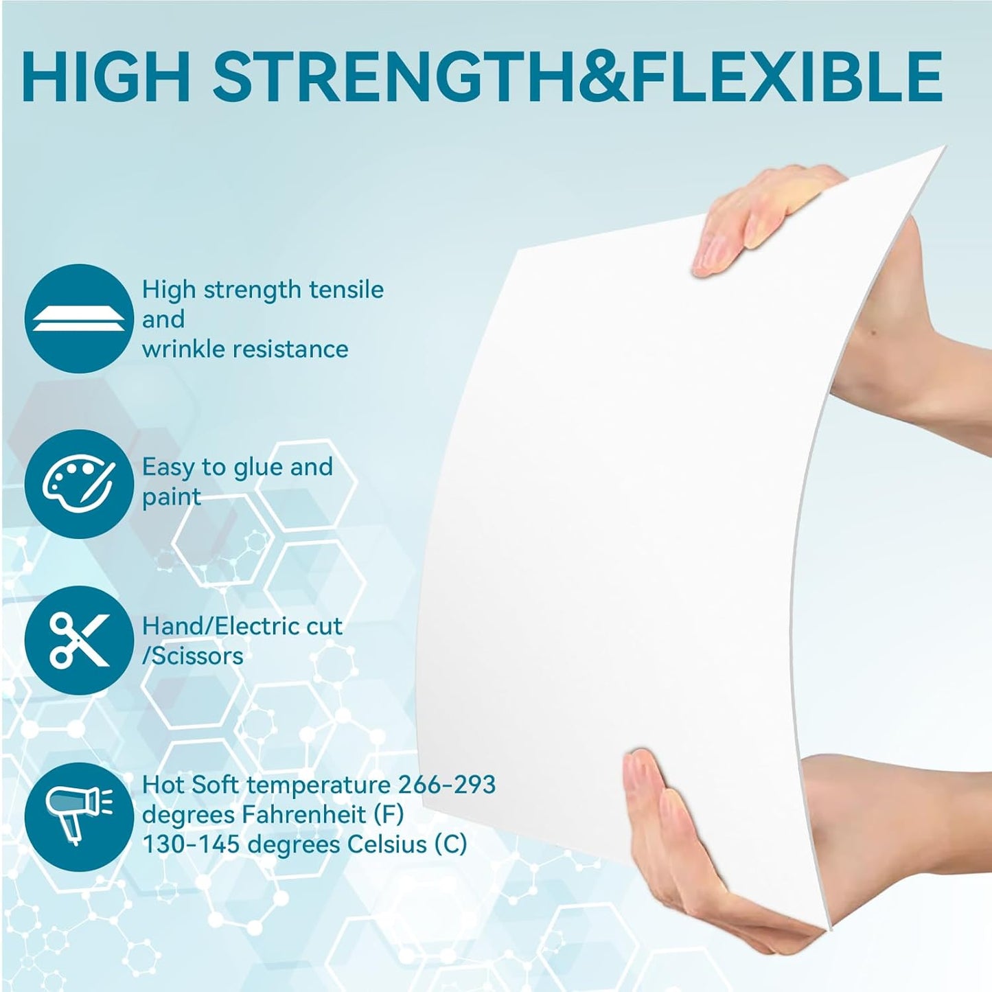 3 Pack White Plastic Sheets 16x12x0.08in Flexible High Tensile Plastic Sheets Hard Plastic Panel for DIY Materials Handicrafts Home Decoration