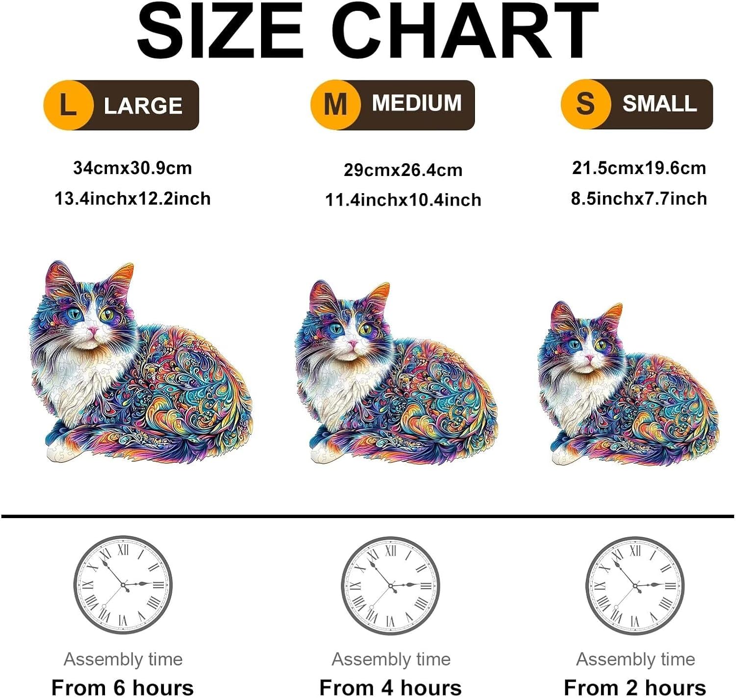 Lazy Cute Cat Puzzles Adults Gifts Wooden 175 Pieces 11.4 * 10.4in