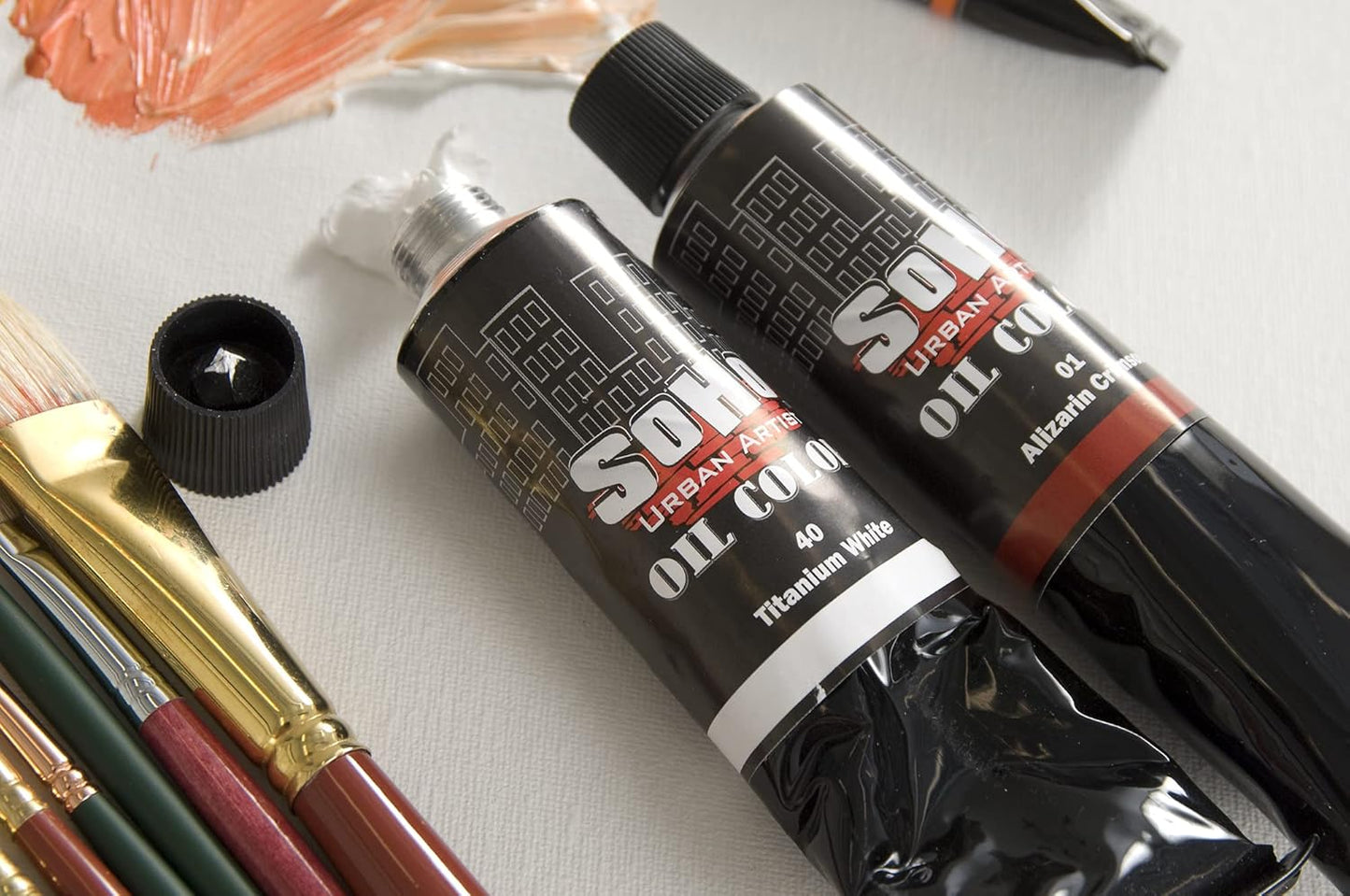 Soho Urban Artist Oil Paint - Red Orange, 50 ml Tube - Best Valued Oil Colors for Painting, Excellent Pigment Load