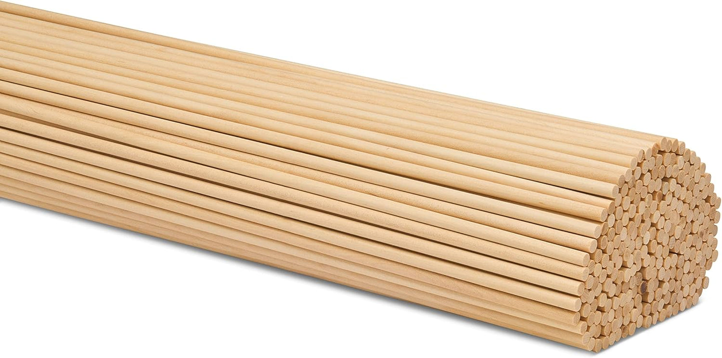 Dowel Rods Wood Sticks Wooden Dowel Rods 3/16 x 12 Inch Unfinished Hardwood Sticks for Crafts and DIYers 250 Pieces by Woodpeckers