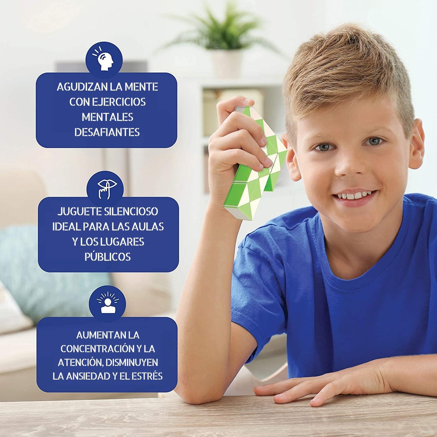 Neliblu Sensory Fidget Snake Cube Twist Puzzles - Stocking Stuffers - Bulk Pack of 3 Assorted Colors