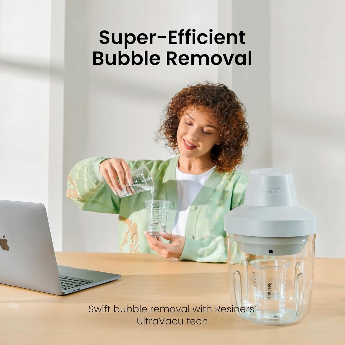 Resiners Resin Bubble Remover, 10 Min Remove Bubbles, 95kPa Vacuum Degassing Chamber, Compact Airless Lite Machine for Epoxy Molds Casting,UV Resin,Silicone,Jewelry Making (Patented)