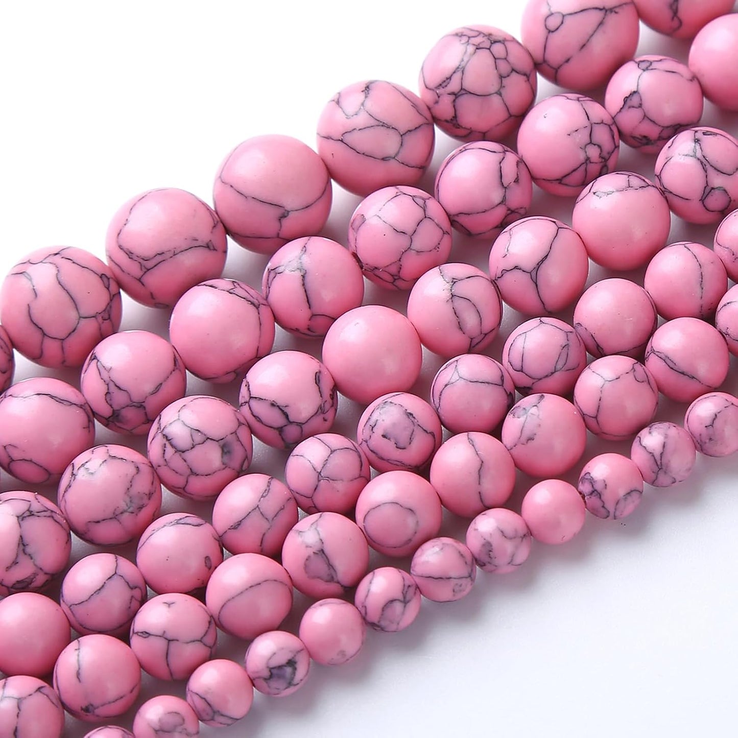 36pcs 10mm Pink Turquoise Beads Natural Stone Round Loose Spacer Beads for Jewelry Making DIY Bracelet Necklace 1 Strand 15inch