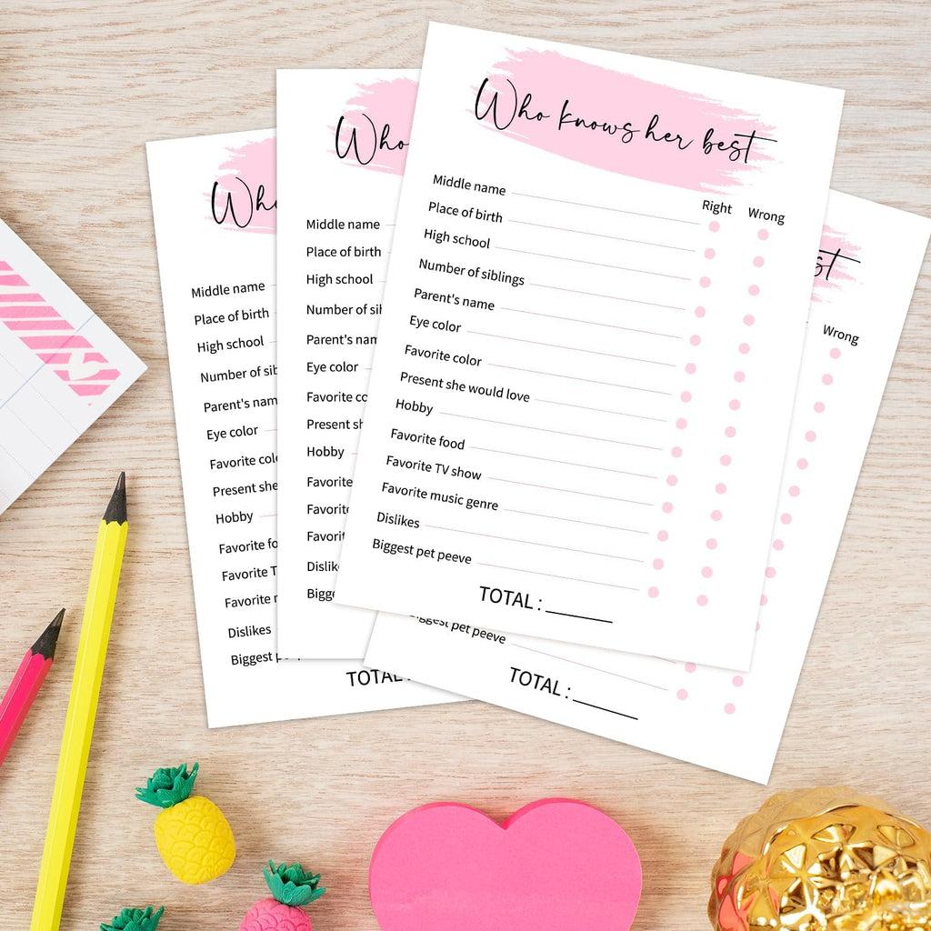 Who Knows The Birthday, Birthday Party Games, Birthday Party Activity Favor, Set of 20 Games Cards, Birthday Supplies, Activity, Decorations -B03