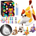 FUNZBO 4.3in Paint Your Own Cat Lamp Kit - Halloweens Arts and Crafts Supplies Painting Set for Kids Teens, DIY Night Light Toy for Toddlers Girls Boys Age 3 4 5 6 7 8 9 10 11 12 13 +