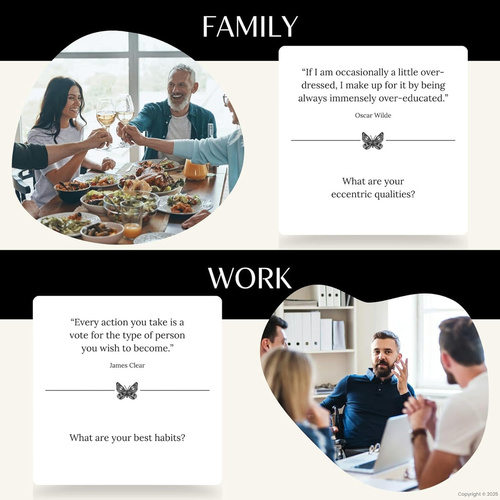 Conversation Cards – 54 Inspiring Quotes Paired with Questions to Spark Honest, Fun & Meaningful Conversations for Couples, Families & Friends
