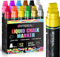 GOTIDEAL Window Markers, Jumbo Chalk Markers for Blackboard Erasable,Washable Car markers for Auto,Chalkboard,Glass,Mirrow,Calendar,Thick Tip12 Colors Car Paint Pens With Metallic Colors(15mm)