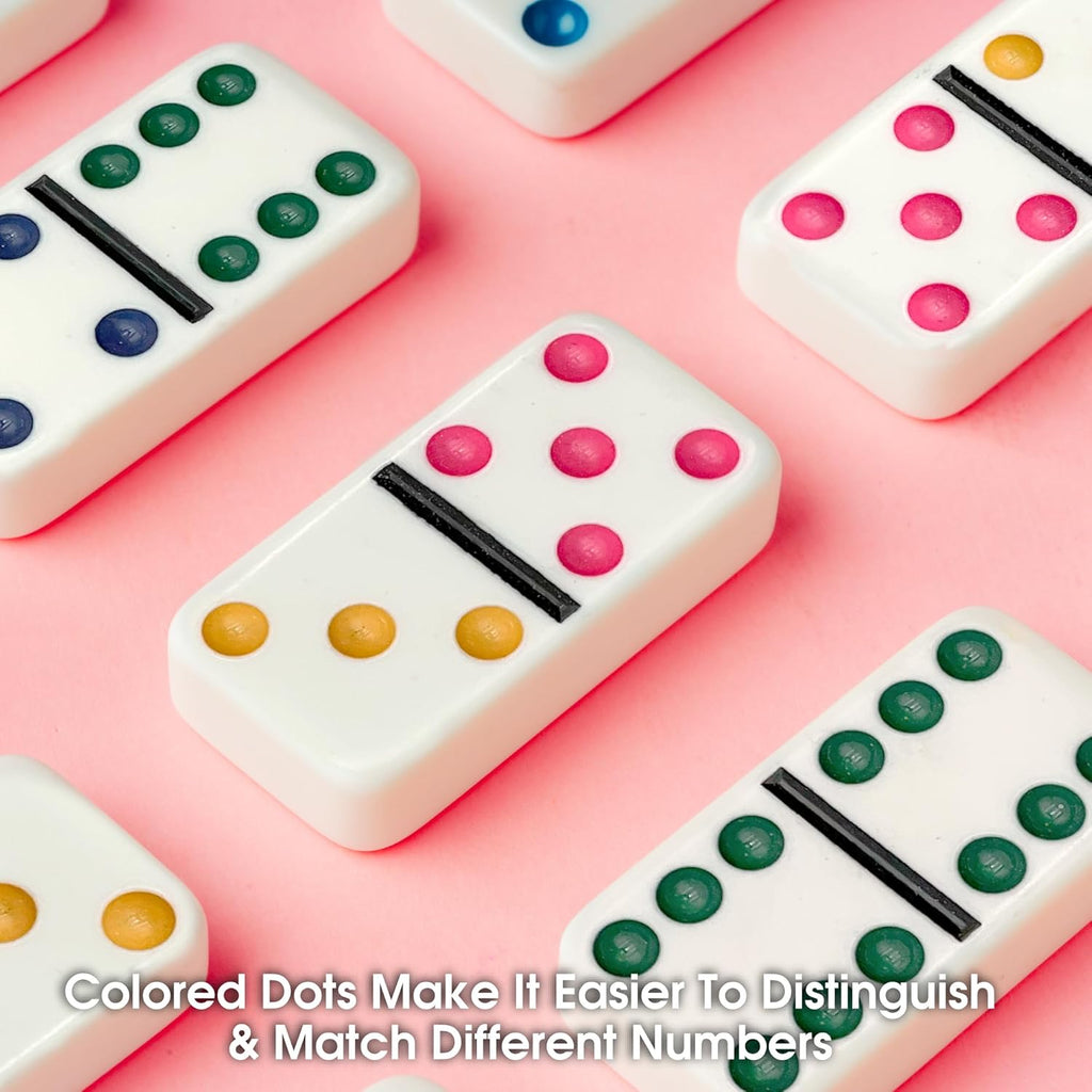 CHH 2322 Double 6 Jumbo Dominoes with Color Dot, 8.25-inch Length