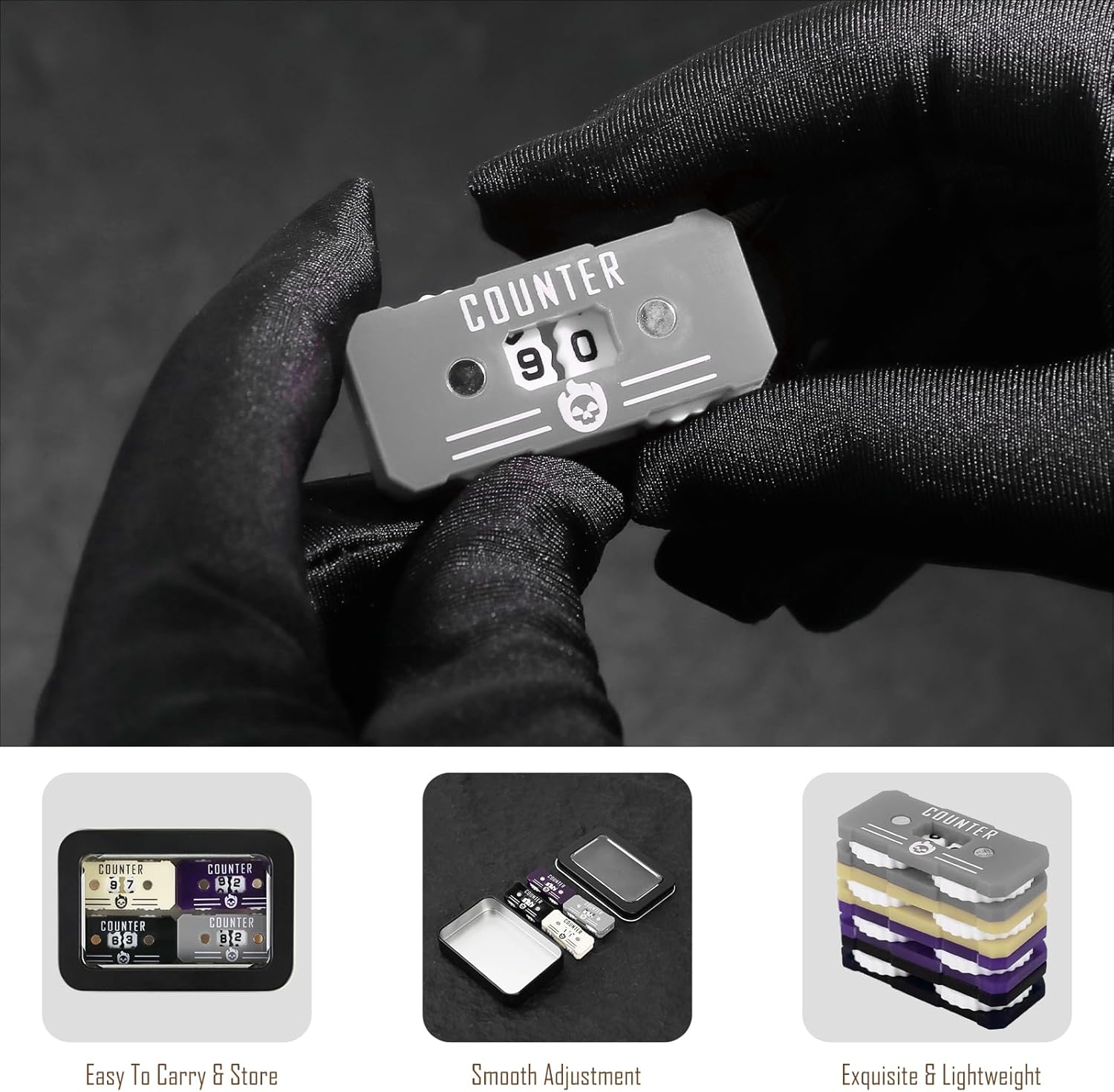 4Pcs MTG Life Counter Twin Digits with Metal Box, Health Tracker Life Counter for Magic The gatering, Compatible with MTG Magic Card Games Accessories RPG D&D CCG TCG Tabletop Board Games