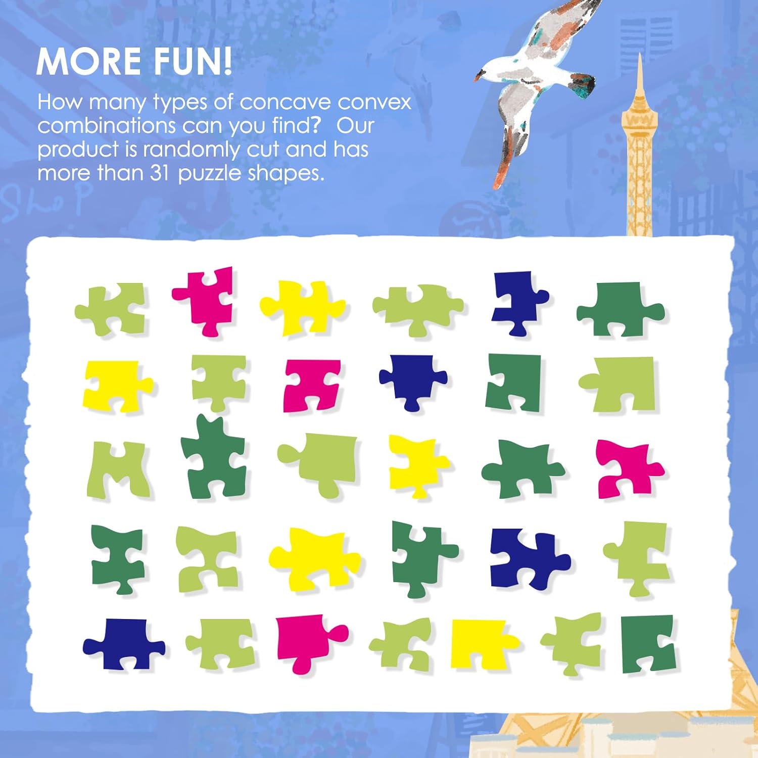 MOMIBOOK Puzzles for Adults 1000 Pieces Jigsaw Puzzles of Paris in Bloom, Painting Image Steet Flower Shop Difficult Challenging Hard Impossible Puzzle Unique Funny Party Christmas Birthday Gifts