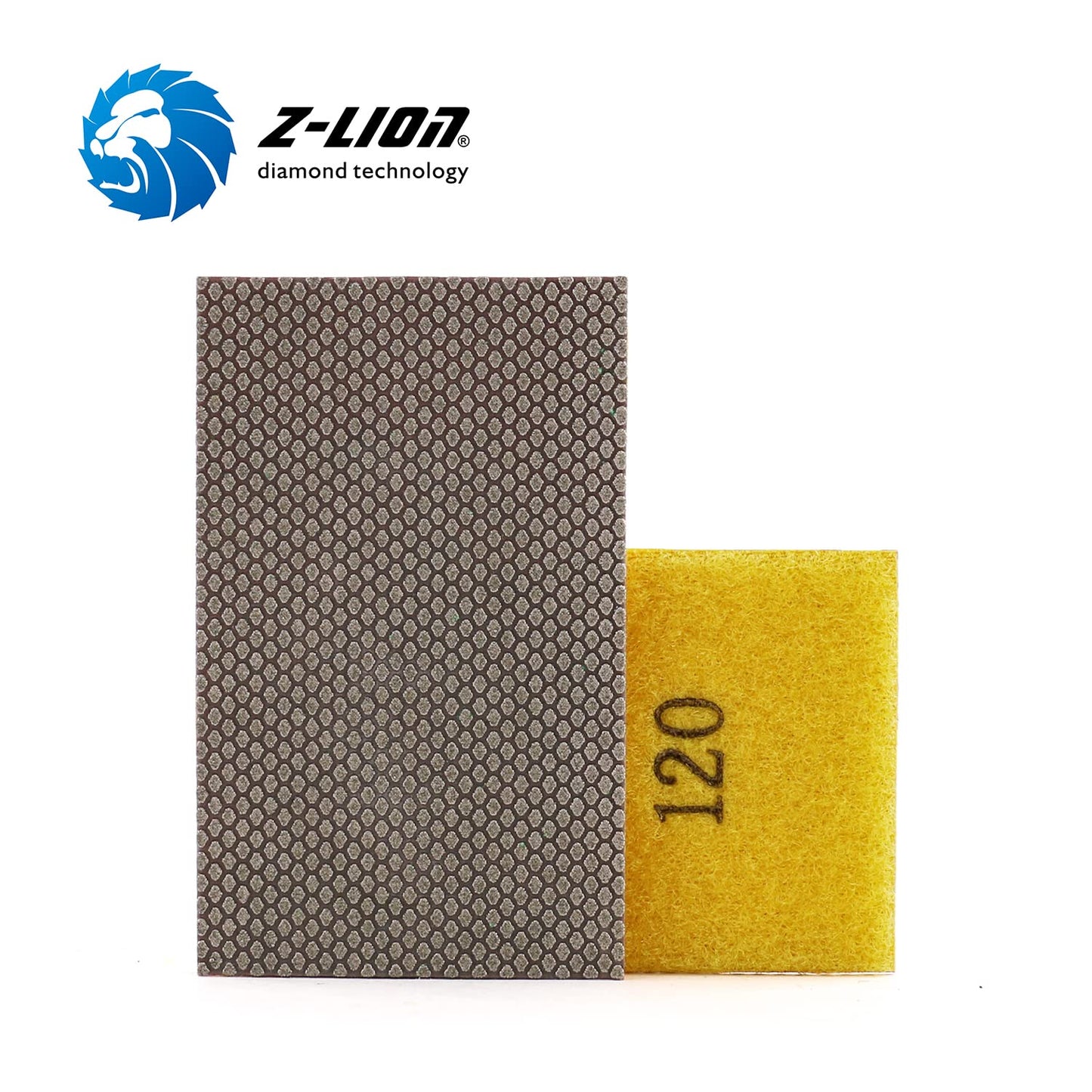Z-Lion Diamond Abrasive Paper Sheets 120 Grit Diamond Sandpaper Nylon Back for Grinding Stone Glass Ceramic(1 Pcs)