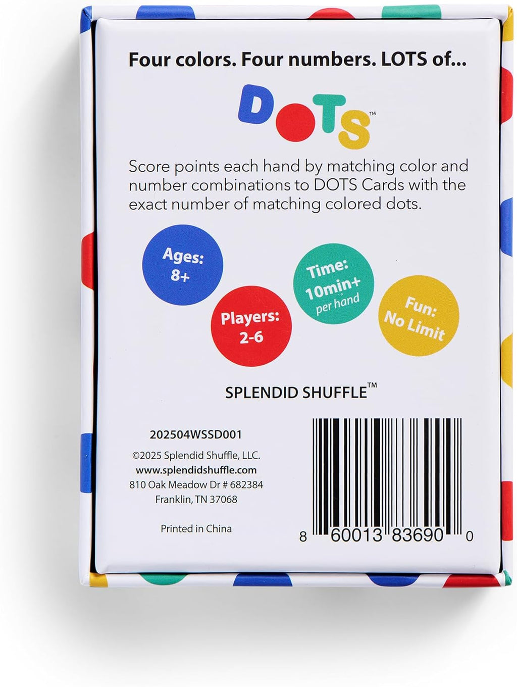 DOTS - A Fast-Paced, Easy-to-Learn Card Game for Families, Adults & Kids | A New Twist on Rummy-Style, Set Matching Fun | Perfect for 2 Players or Family Game Night | 2–6 Players, Ages 8+