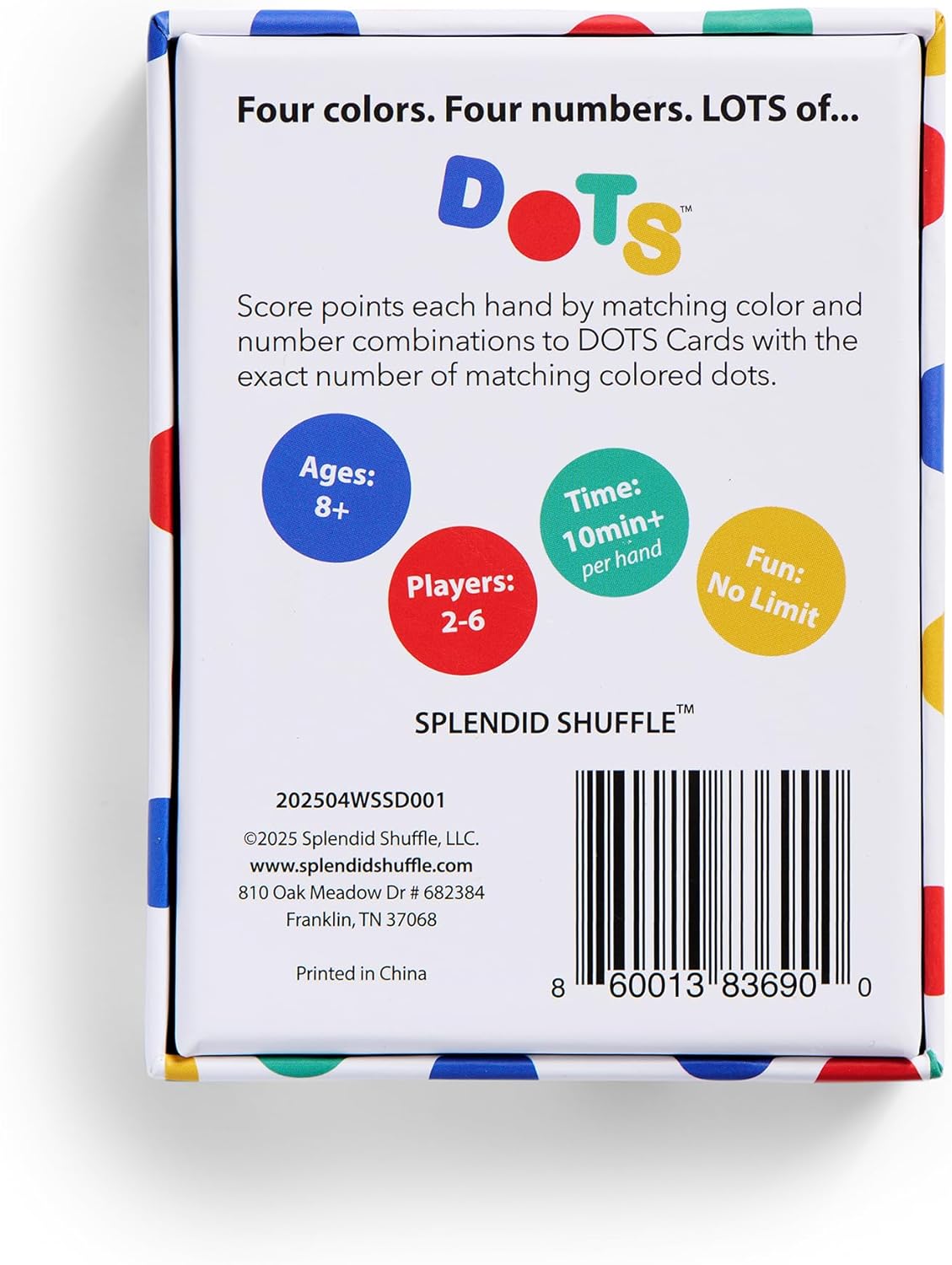 DOTS - A Fast-Paced, Easy-to-Learn Card Game for Families, Adults & Kids | A New Twist on Rummy-Style, Set Matching Fun | Perfect for 2 Players or Family Game Night | 2–6 Players, Ages 8+