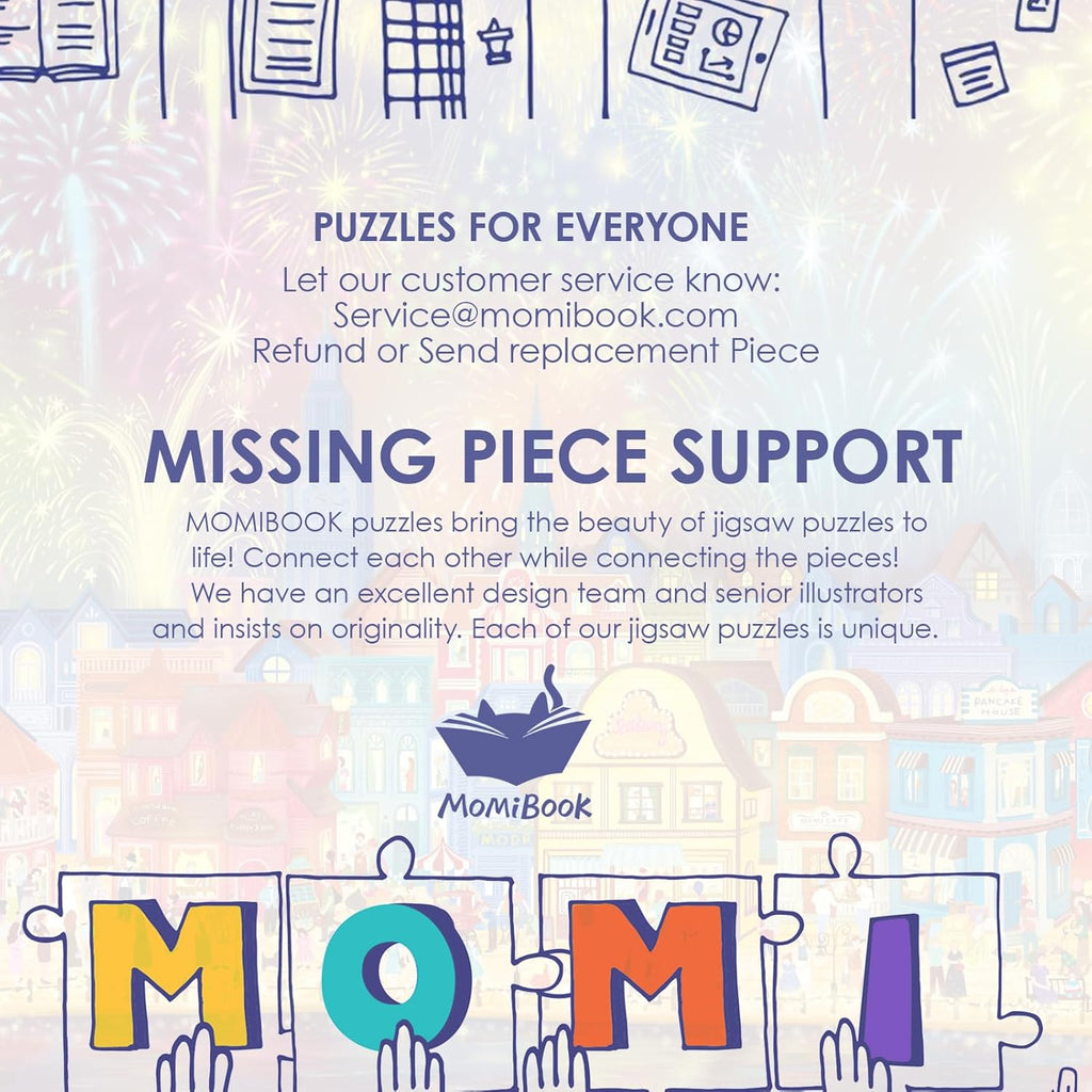 MOMIBOOK Puzzles for Adults 1000 Pieces Jigsaw Puzzles of Fireworks are Gorgeous, Luminous Painting Image Difficult Challenging Hard Impossible Puzzle Unique Funny Party Christmas Birthday Gifts