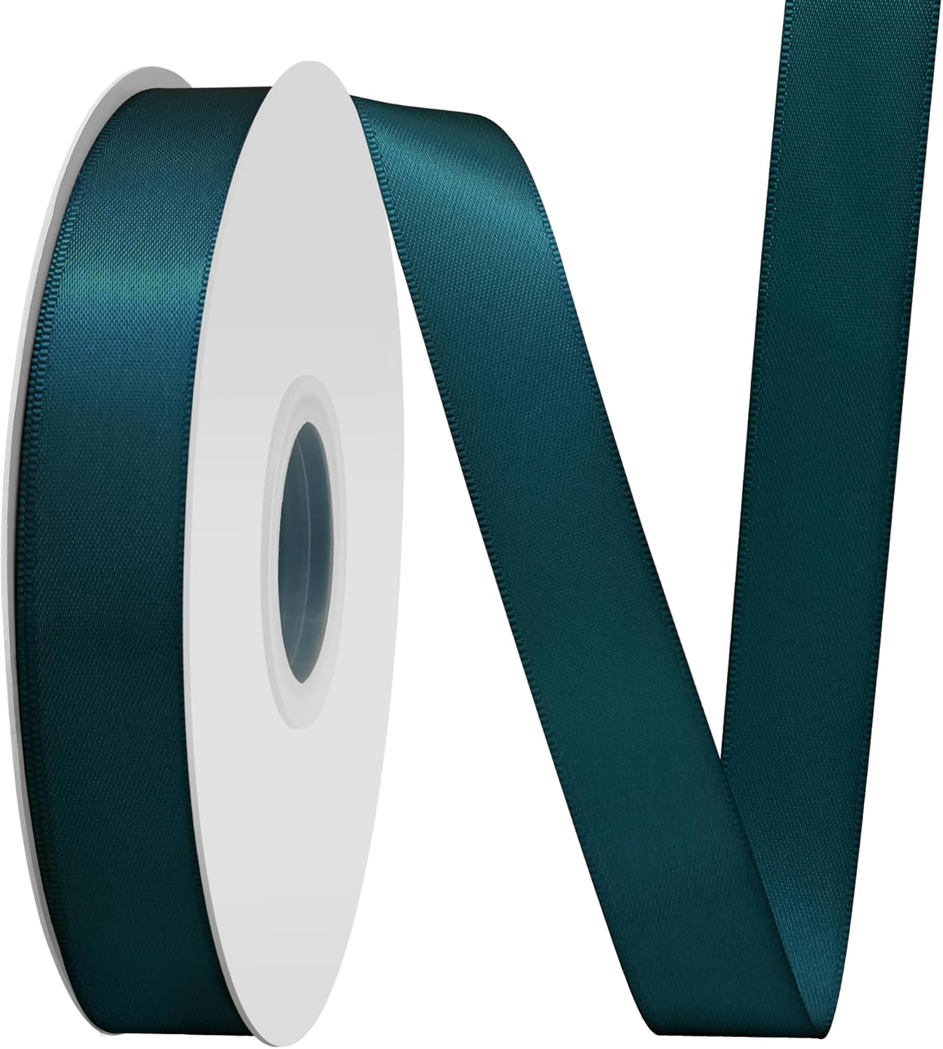 Teal Satin Ribbon 3/4" X 50 Yards Solid Color Double Faced Ribbons Perfect for Crafts Wedding Decor Bow Making Arts Sewing and More