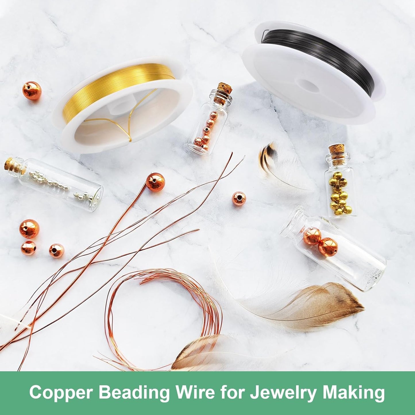 0.7 mm/21 Gauge Copper Wire for Jewelry Making, 10.2FT Copper Beading Craft Wire for Jewelry/Weaving/DIY Crafting/Planting, Color-Retaining [3.1M, Gold Tone]