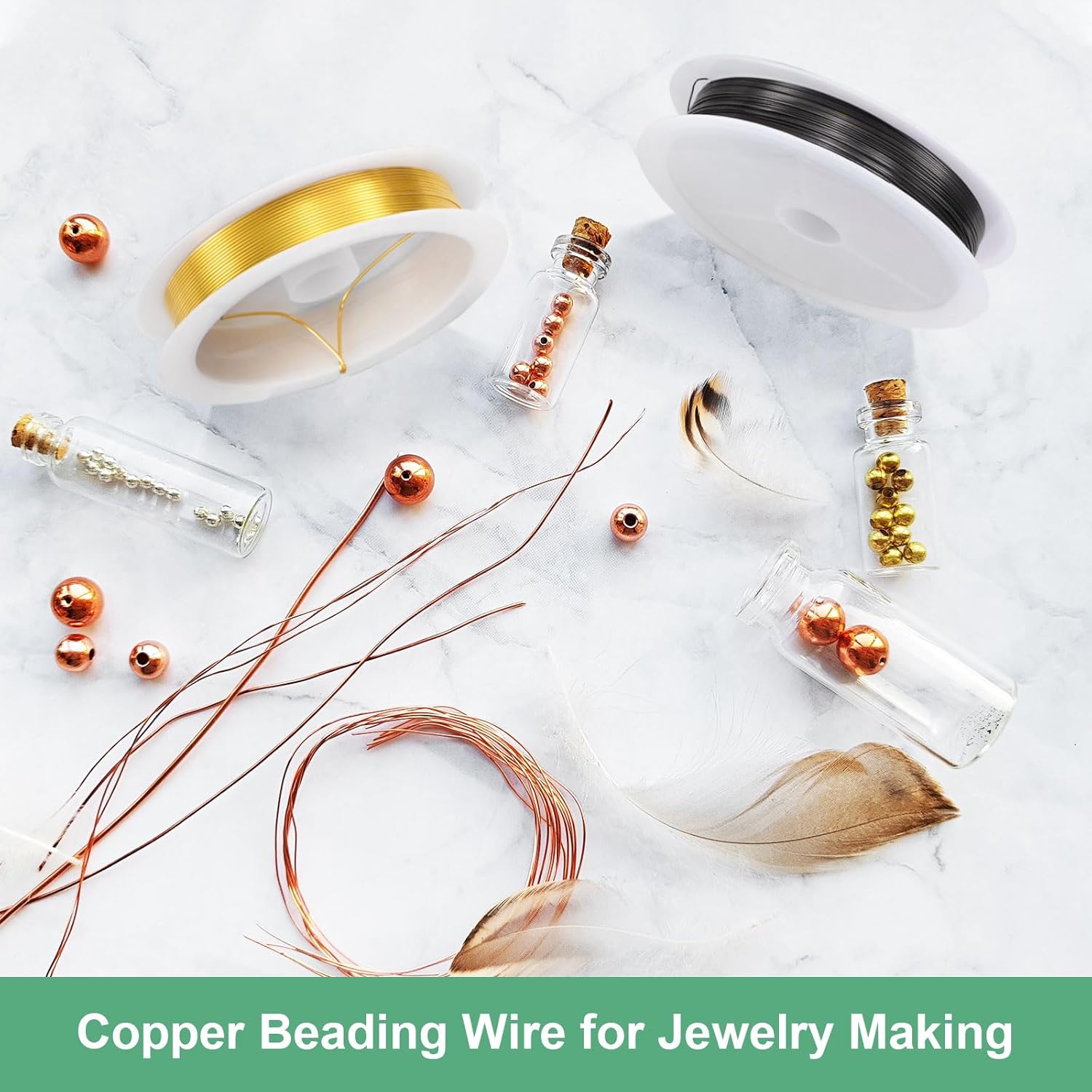 0.2 mm/32 Gauge Copper Wire for Jewelry Making, 82FT Copper Beading Craft Wire for Jewelry/Weaving/DIY Crafting/Planting, Color-Retaining [25M, Rose Gold]
