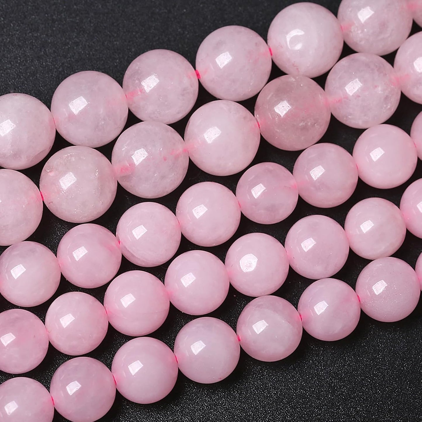 90pcs 8MM Natural Rose Quartz Stone Energy Healing Beads Round Loose Beads for Jewelry Making Bracelet Necklaces 2 Strands 32"