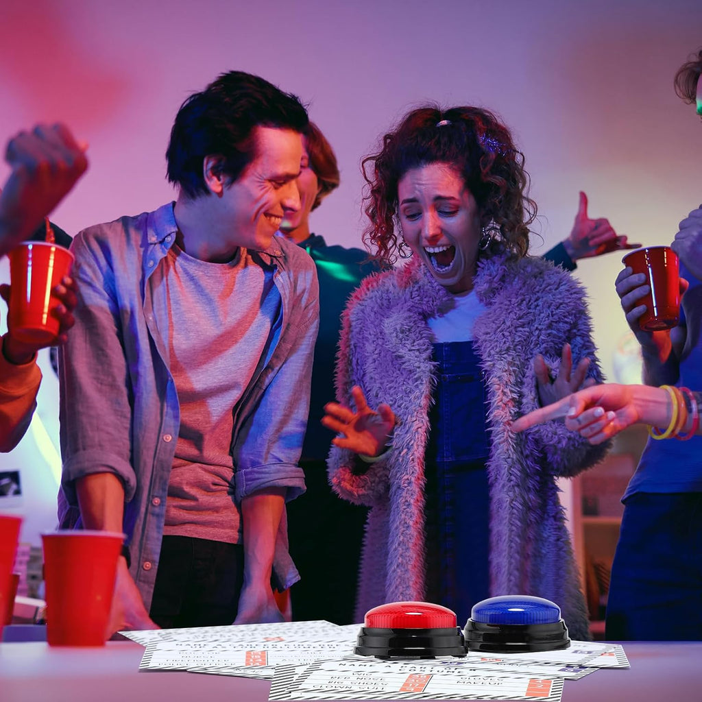 Halloween Party Friendly Feud Game with 2 Answer Buzzers, Team Building Feud Cards for Holiday Game Night Fun Trivia Quiz for Groups Office Class