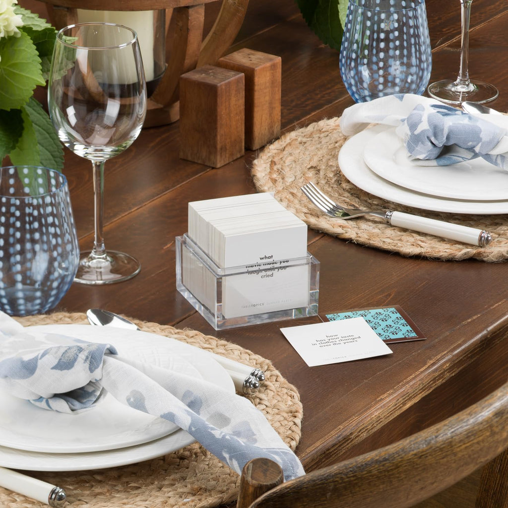 TableTopics Dinner Party Conversation Cards for Adults to Enjoy Getting to Know Each Other, 135 Entertaining Questions & Ice Breakers for Parties & Gatherings, Unique Host Gift