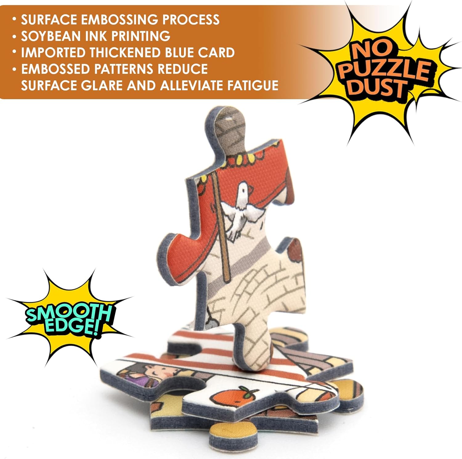 MOMIBOOK Puzzles for Adults 1000 Pieces Jigsaw Puzzles of Happy Shopping at The Market, Painting Image Town Difficult Challenging Hard Impossible Puzzle Unique Funny Party Christmas Birthday Gifts