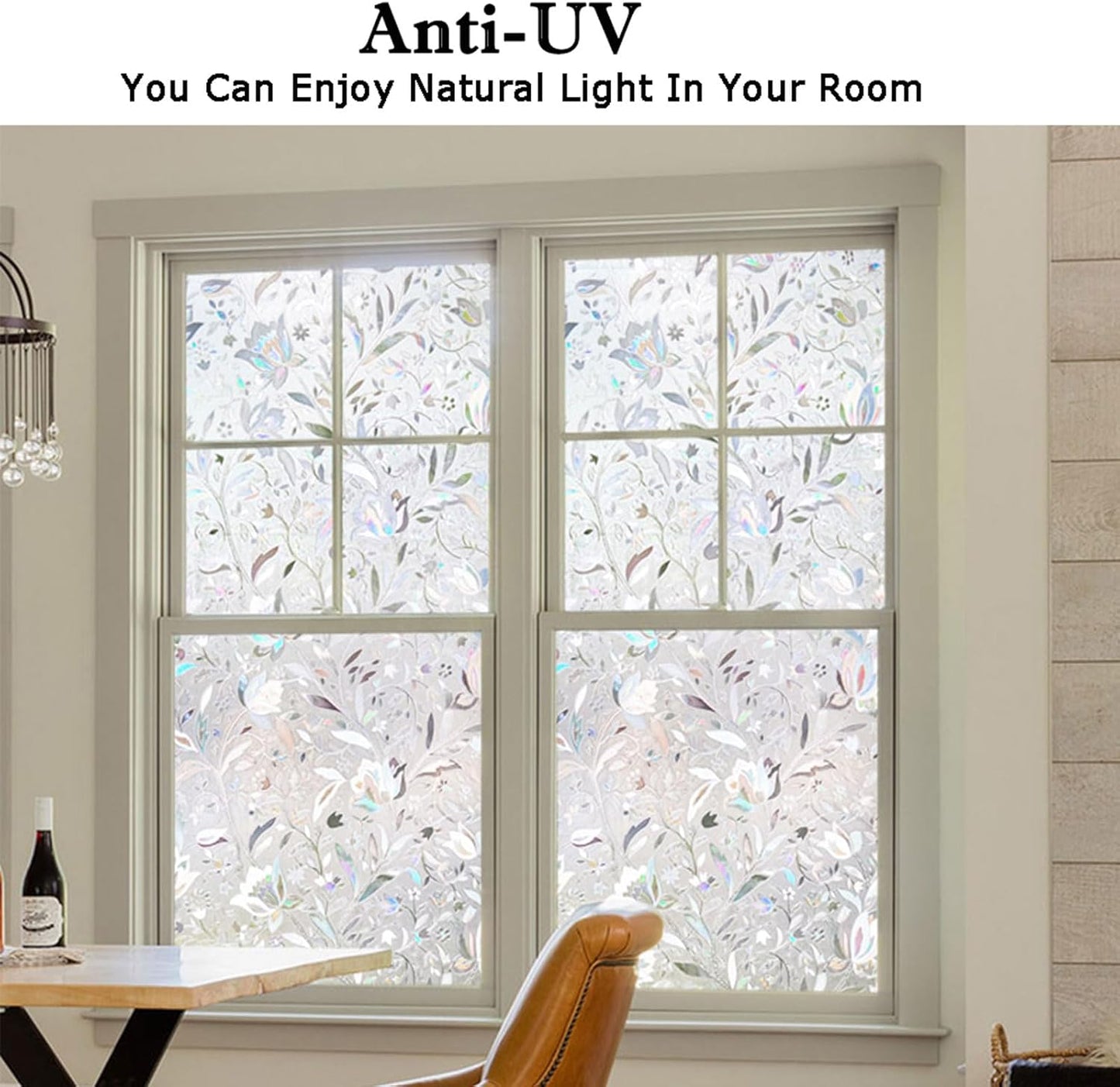 Kromapolis Window Film, Window Privacy Film, Window Vinyl Glass Covering, Stained Glass Decorative Film, Window Film Privacy Frosted Static Clings, Non-Adhesive, No-Glue (23.6 x 157.4 inch)