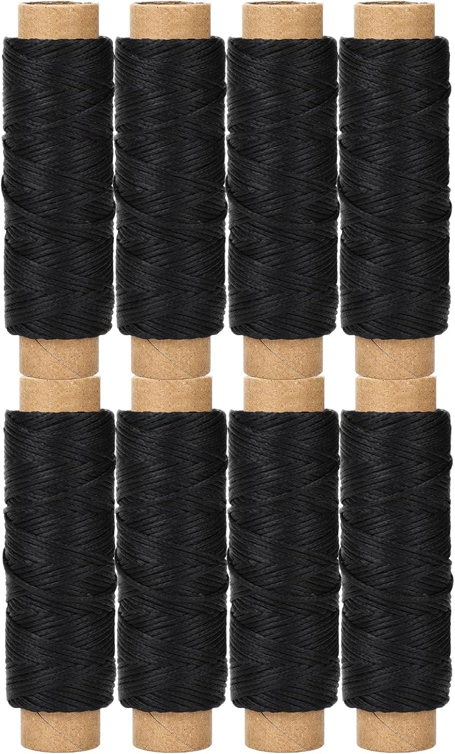 264 Yards 150D Leather Sewing Waxed Thread, Cord for Leather Craft DIY 1 mm Diameter 8 Black Sewing Thread Cords,Each of 33 Yards (Color C)