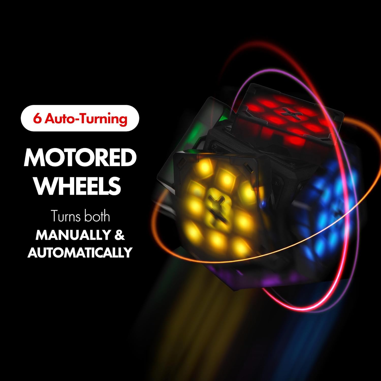 Connect | AI Robot Cube & Smart Cube, Self Scrambling STEM Cube with 10 Puzzle Types | Self Solving Speed Cube, Plays Music | Great X-Mars Experience for Kids, Teens & Adults.