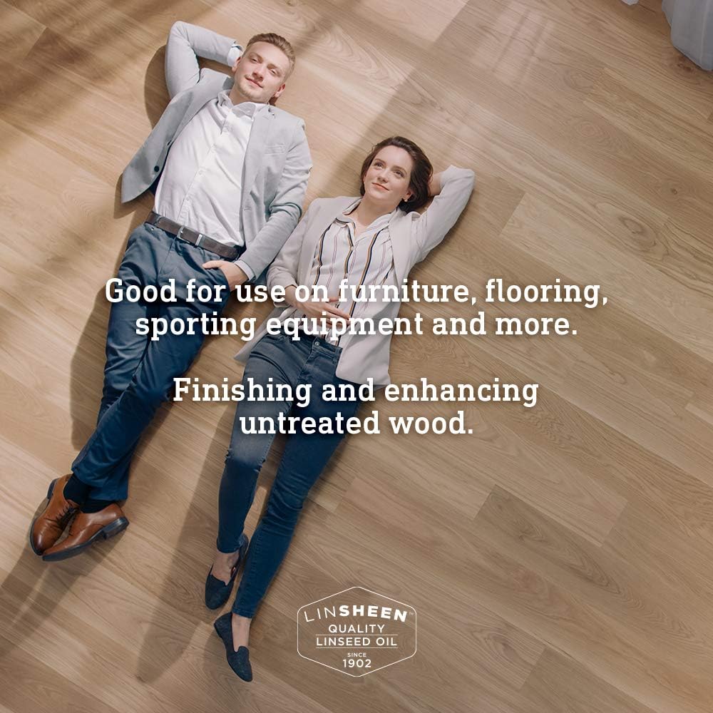 Boiled Linseed Oil – Fast Drying Flaxseed Wood Treatment to Rejuvenate and Restore Outdoor and Indoor Wood Furniture, Floors and Sports Equipment, Quart