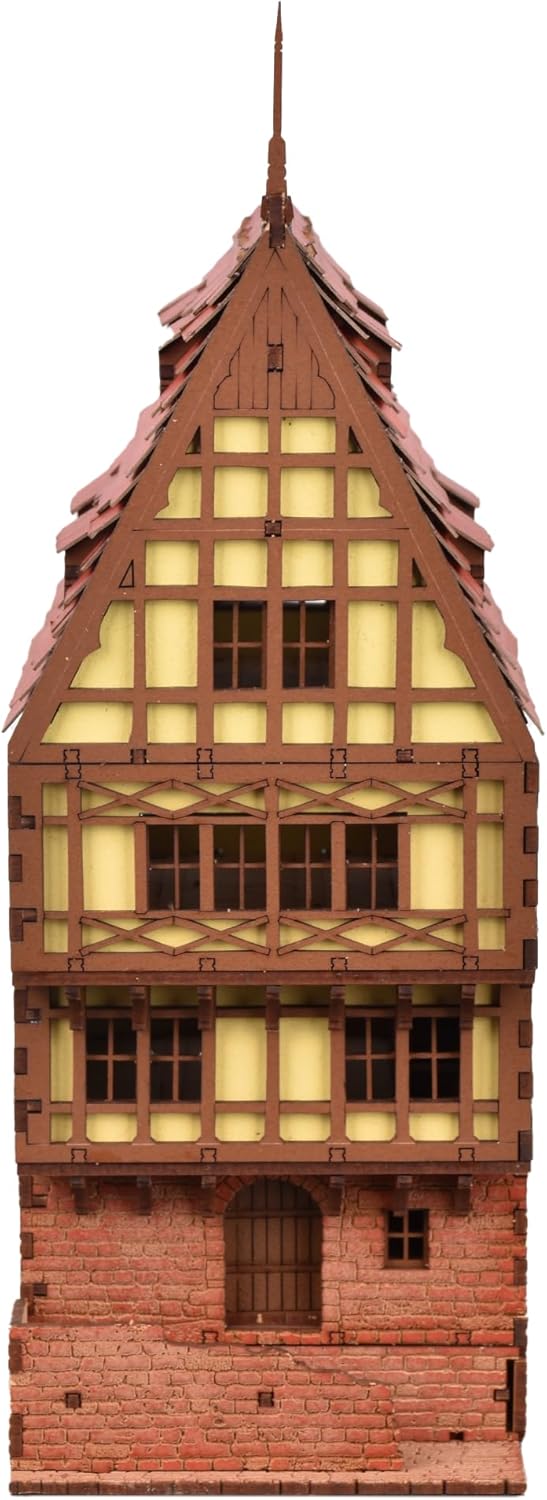 Brick Rowhouse DIY Wooden Building Kit for Teens and Adults, Suitable for Playing with Family - Realistic