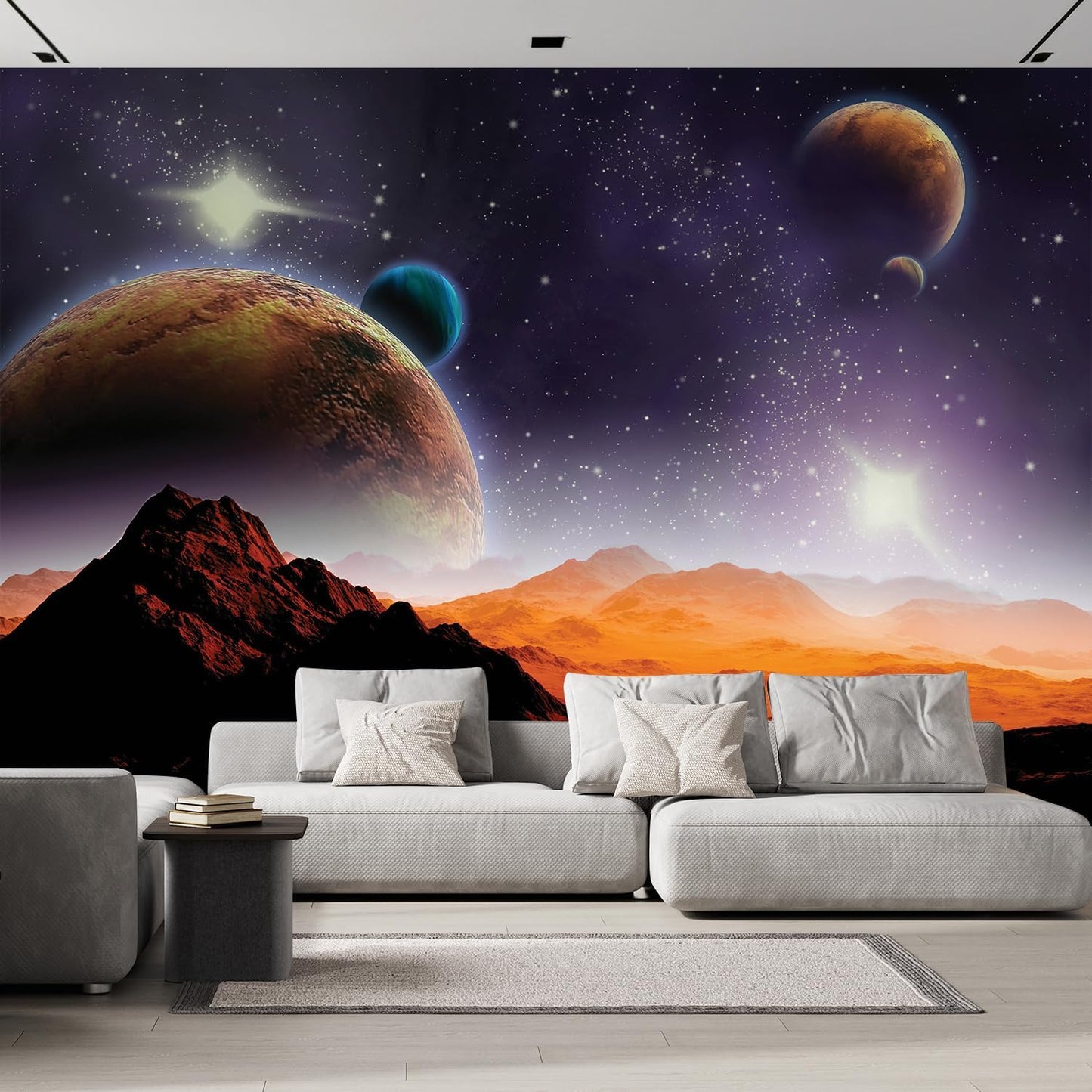 wall26 Wall Sticker/Wall Mural Peering into a Vibrantly Colored Space, Not Peel and Stick, Non-Woven Wallpaper Decorative for Bedroom, Living Room, Office - 96x120 inches