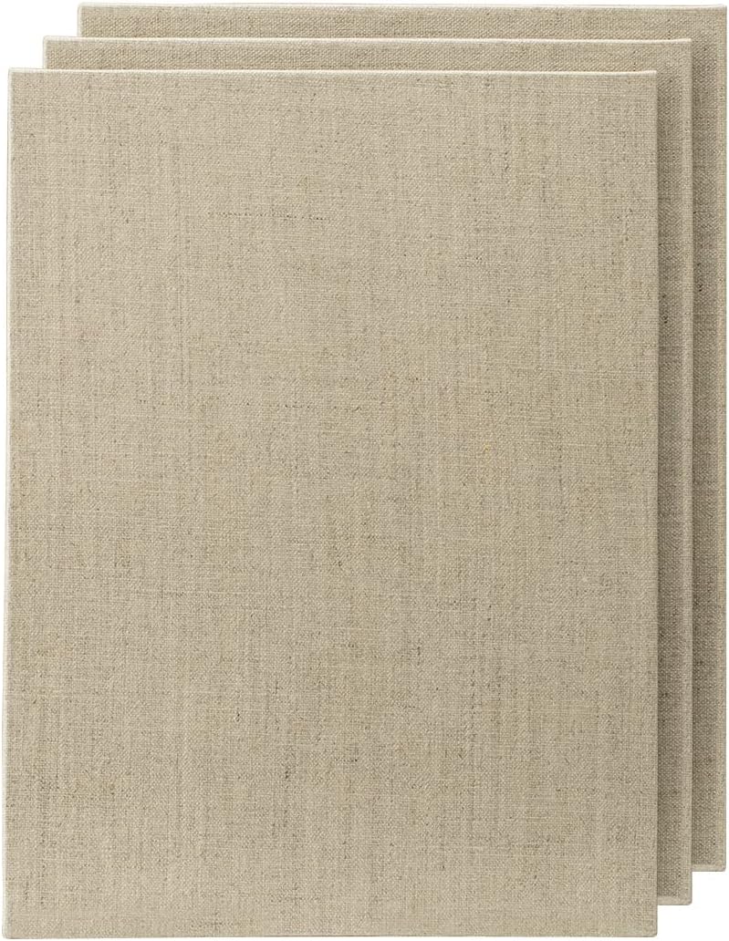 Senso Clear Primed Linen Panels - 3x3-3 Pack of Panels for Painting Oils, Acrylics, Pastels and More