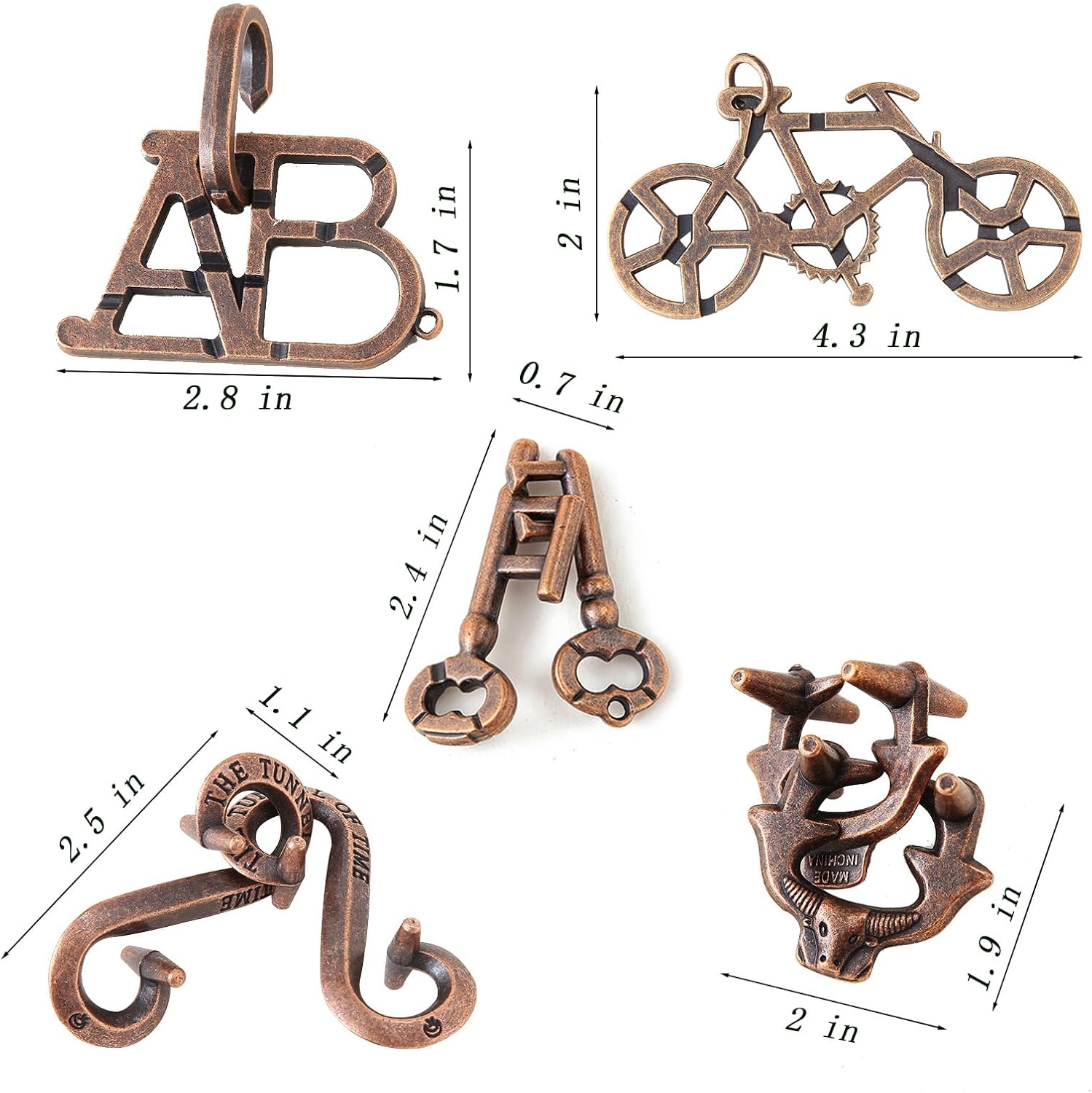 Brain Teaser Puzzles,5 Pieces Metal Cast Puzzle Games Toys for Kids and Adults IQ Test,IQ Educational Box for Teens