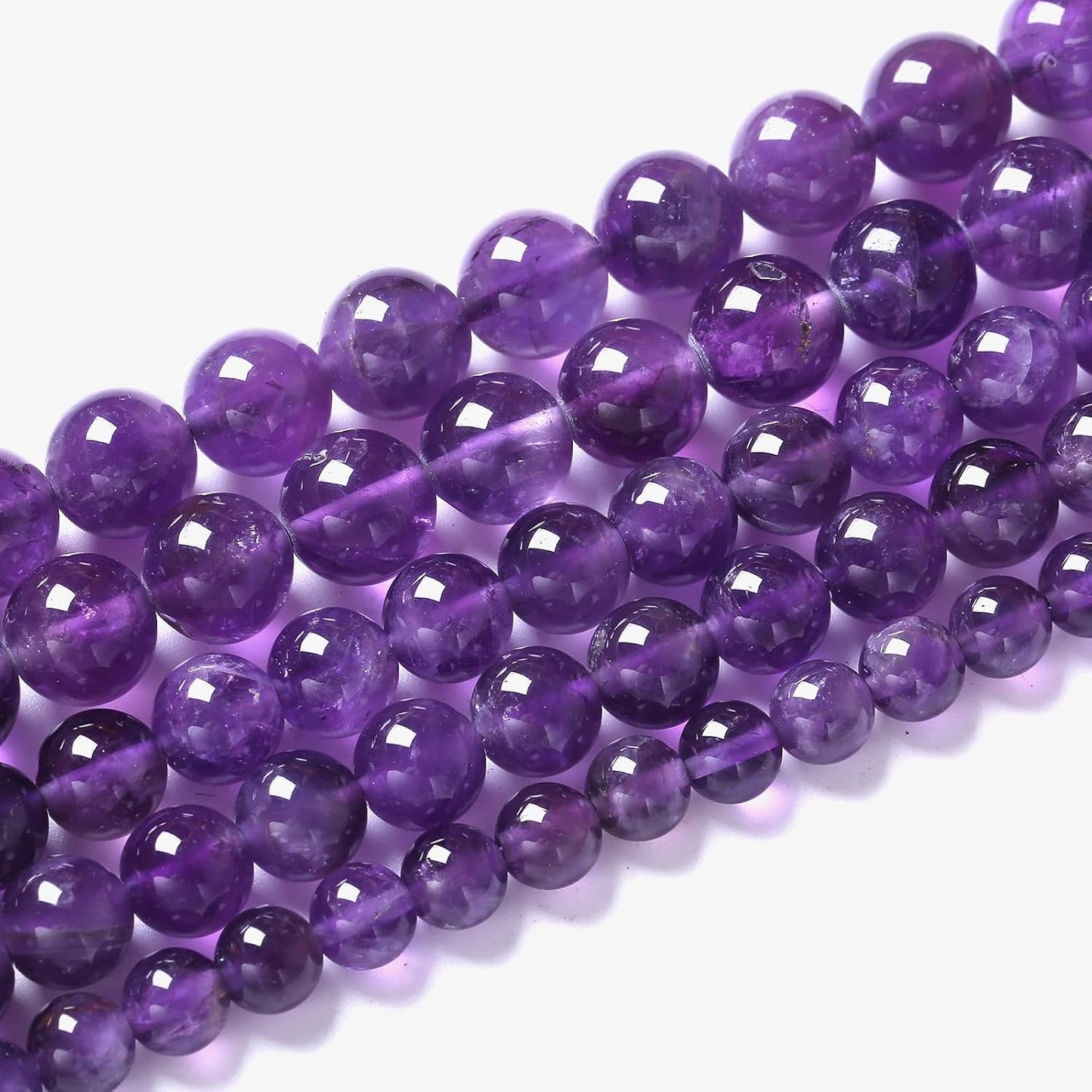 90pcs 4mm AAA Natural Amethyst Beads Crystal Energy Healing Power Stone Beadsfor Jewelry Making DIY Bracelet Necklace Accessories 15"
