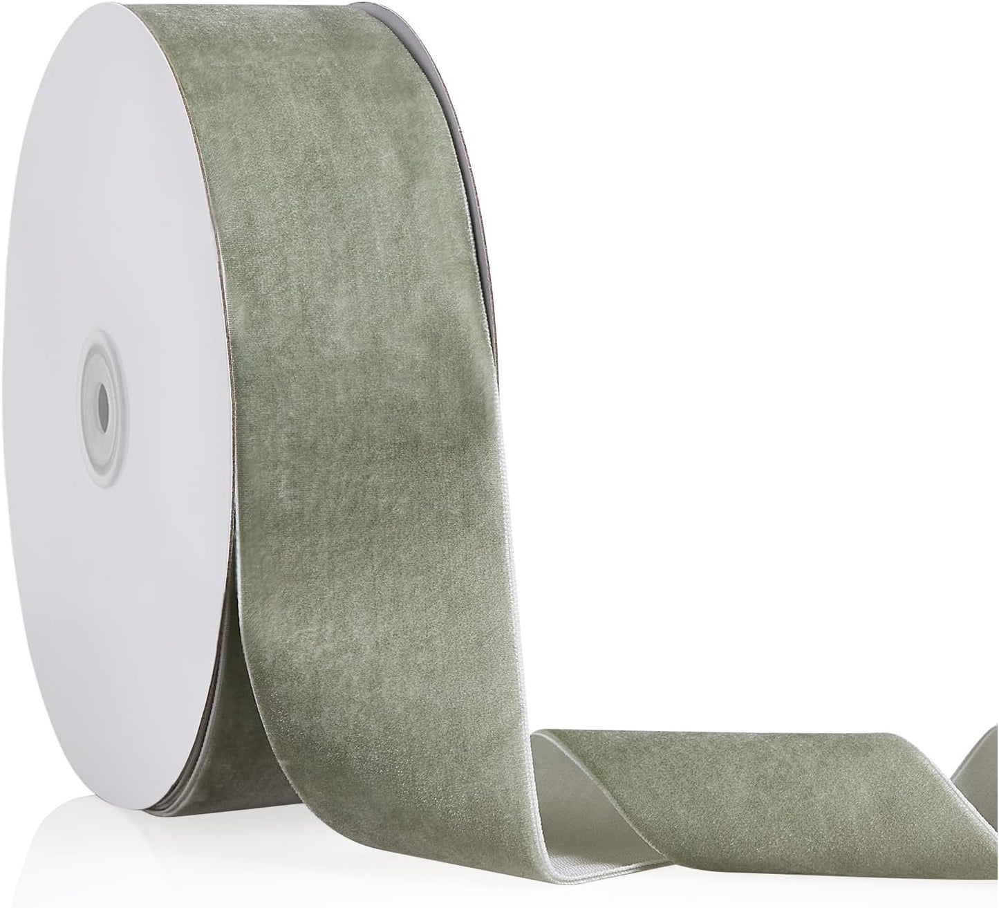 2" X 20 Yards Dusty Green Velvet Ribbon for Christmas Tree Wreath Decoration Handmade Crafts Ornaments Gift Wrapping & Bow Making