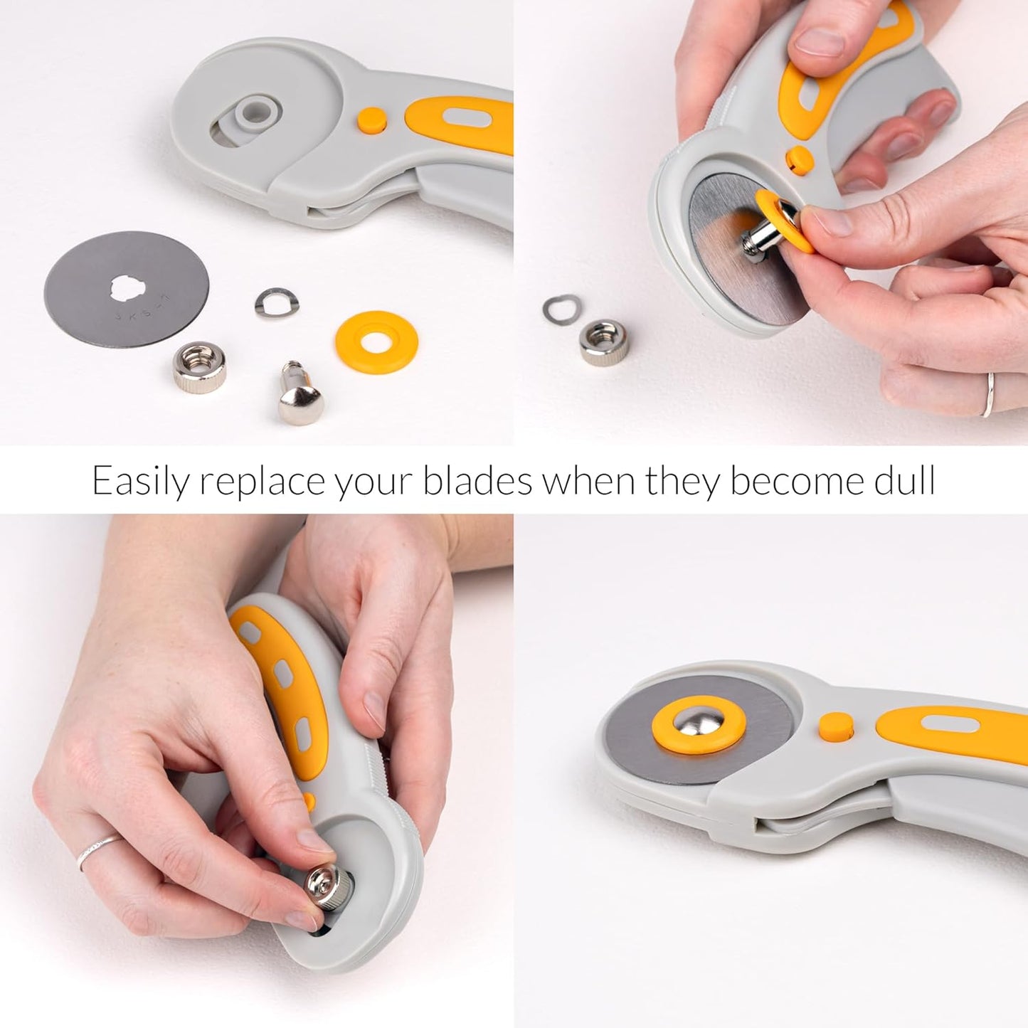 WA Portman Self Healing Cutting Mat & Rotary Cutter for Fabric Set – 9x12 Sewing Cutting Mats for Crafts with 45mm Fabric Cutter Wheel & 5 Rotary Blades – Quilting & Sewing Supplies Kit