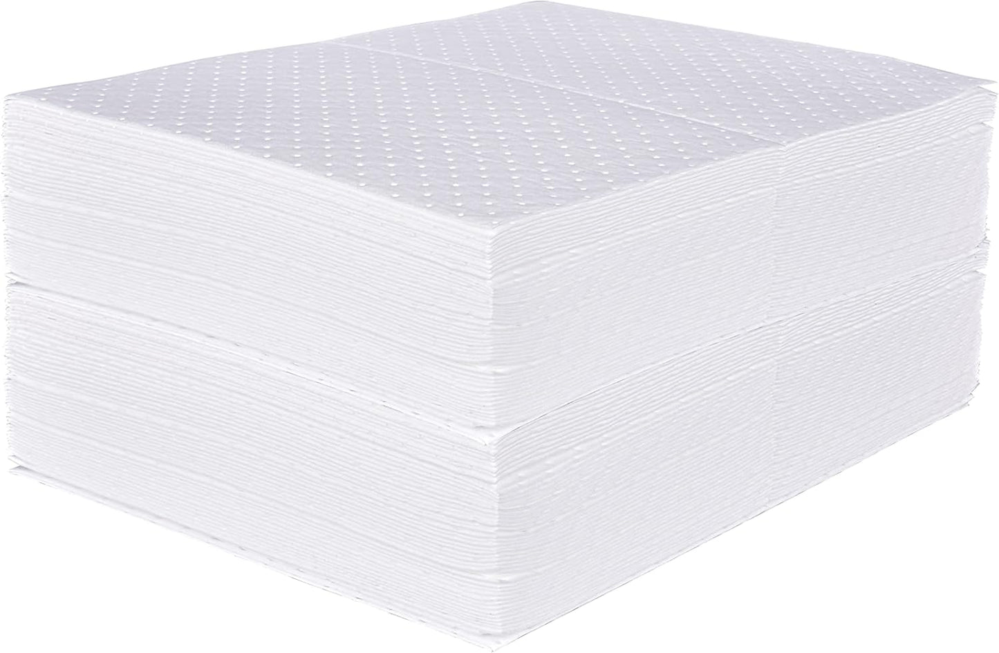 PONO 100 Pcs Oil Absorbent Pads, 15x20 in White Heavy Weight Oil-Only Absorbent Pad,Used for Oil Spill Cleaning in Garage Workshop, Reusable, Washable, Durable