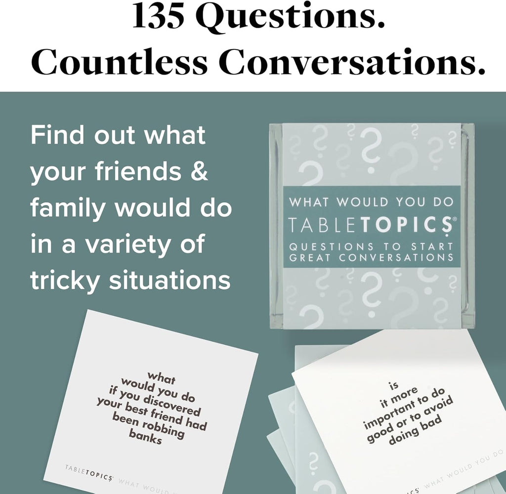 TableTopics What Would You Do Question Card Game - 135 Provocative Conversation Starter Cards for Parties with Adult Friends, Spark Lively Debates about Sticky Situations, Icebreaker Game